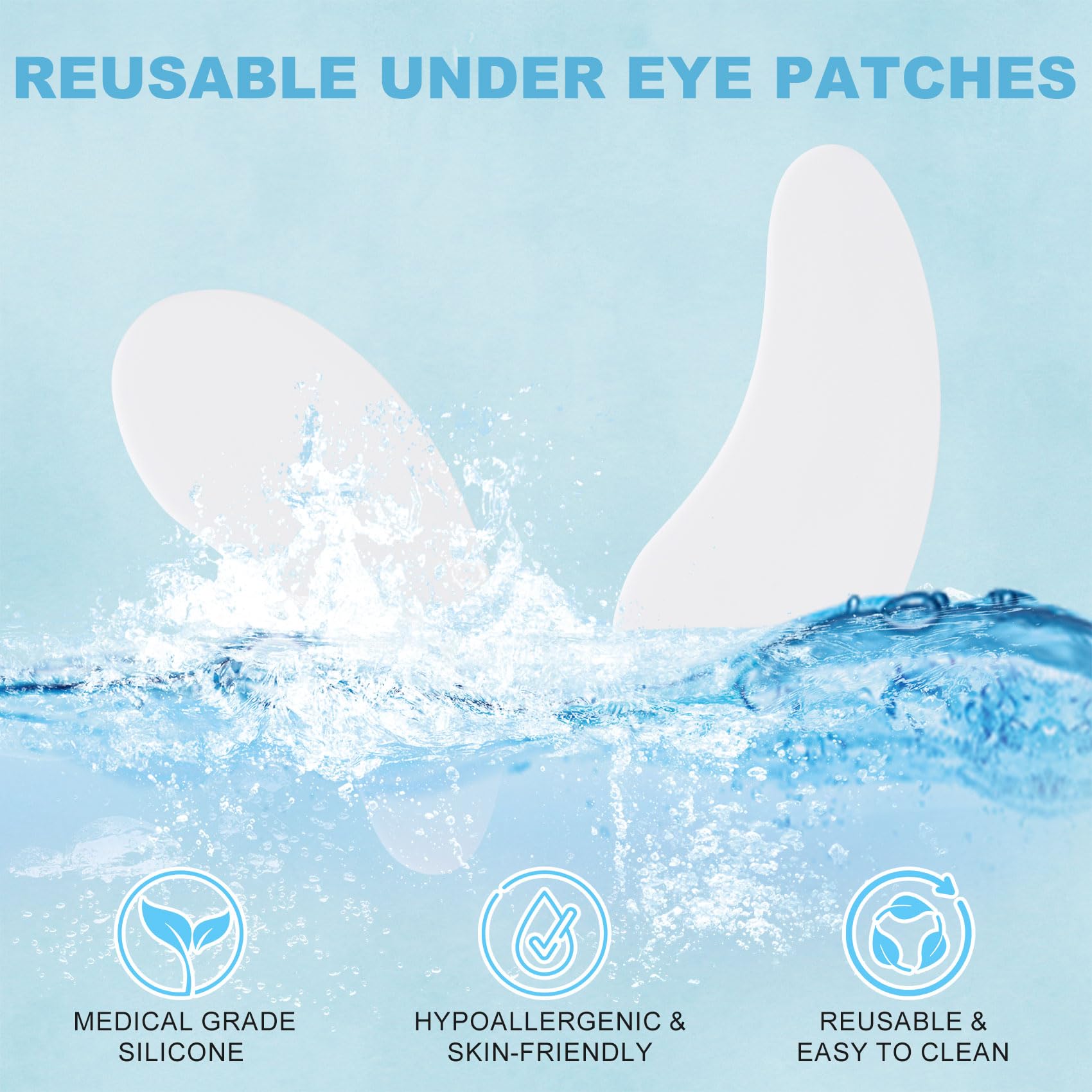 Joez Reusable Silicone Under Eye Patches (2 Pairs) - Wrinkle & Fine Line Reducing Eye Masks for Dark Circles & Puffiness - Black & White | Perfect for Night Skincare Routine & Travel Essentials