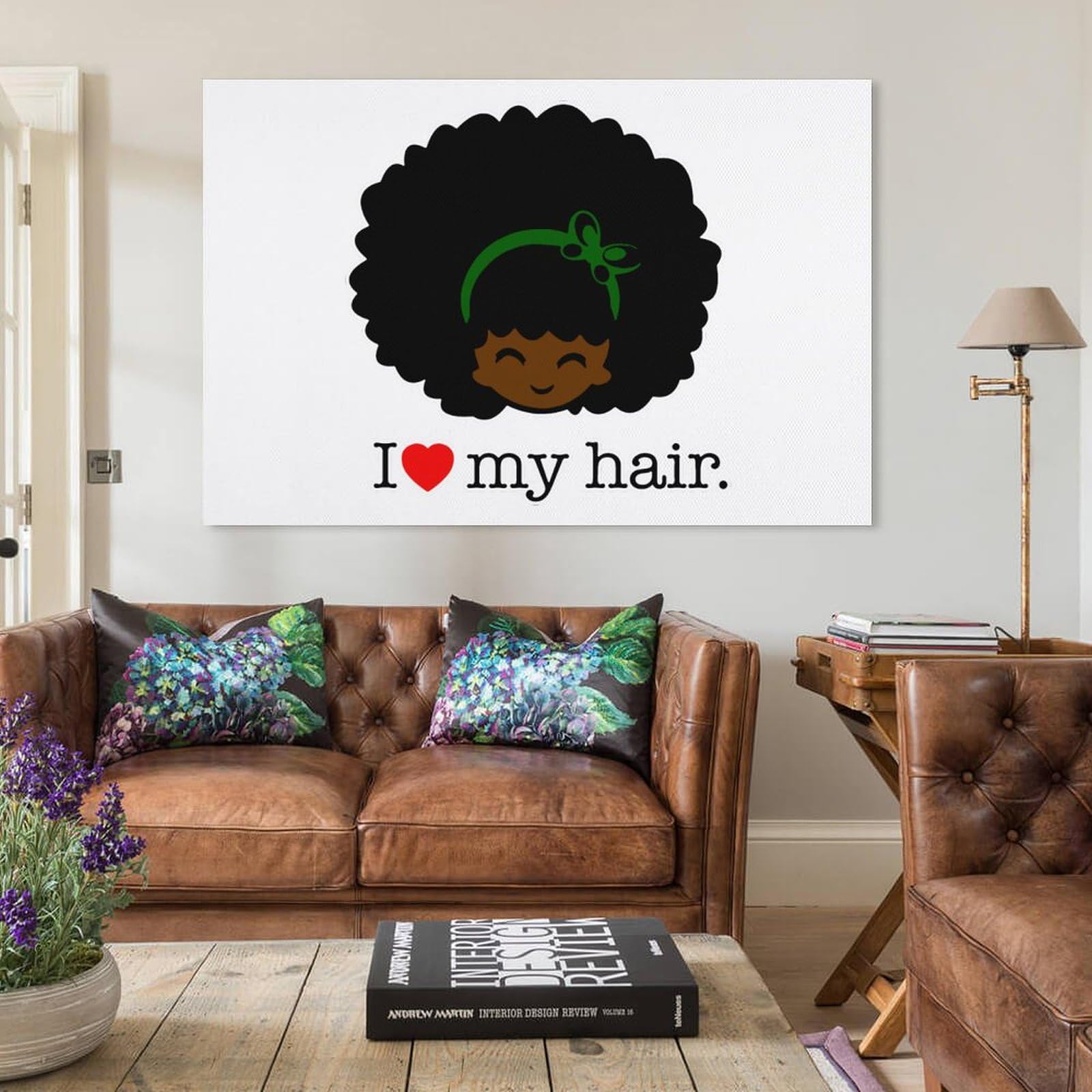 Funny 'I Love My Hair' Canvas Wall Art - Printed Home & Office Decor Painting (Framed/Unframed) - Perfect for Living Room, Bedroom & Workspace Decorations