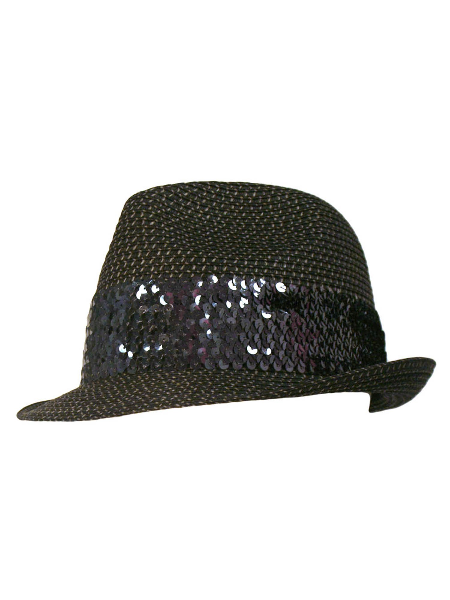 Luxury Sequin Straw Fedora Hat for Women - Elegant Wide Brim Sun Hat with Sparkly Band for Beach, Summer, and Outdoor Fashion