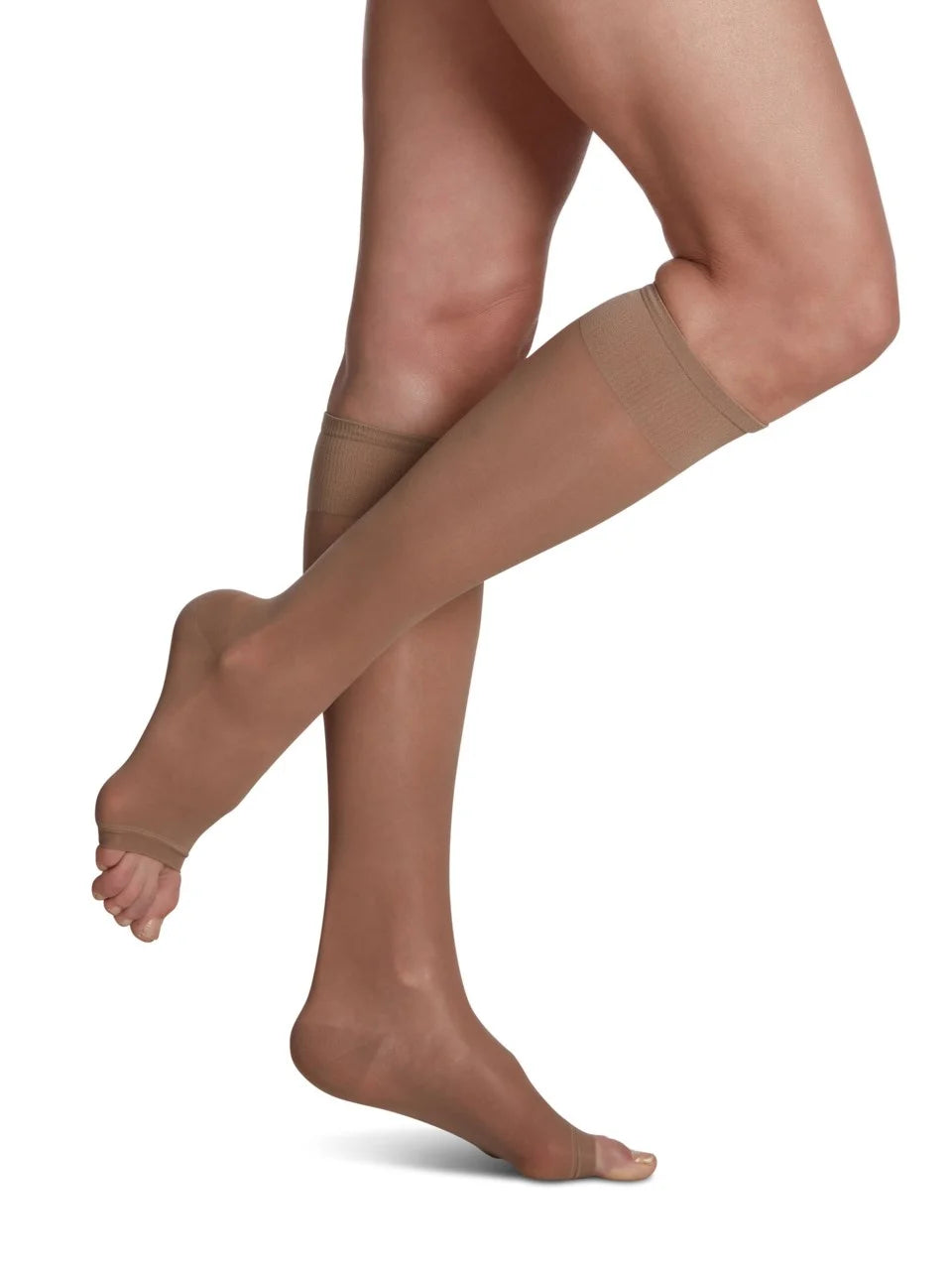 Sigvaris Sheer Fashion Calf 15-20 mmHg Open Toe Compression Stockings for Women - Medical Support, Varicose Vein Relief & Everyday Comfort | Perfect for Work, Travel & Active Lifestyle