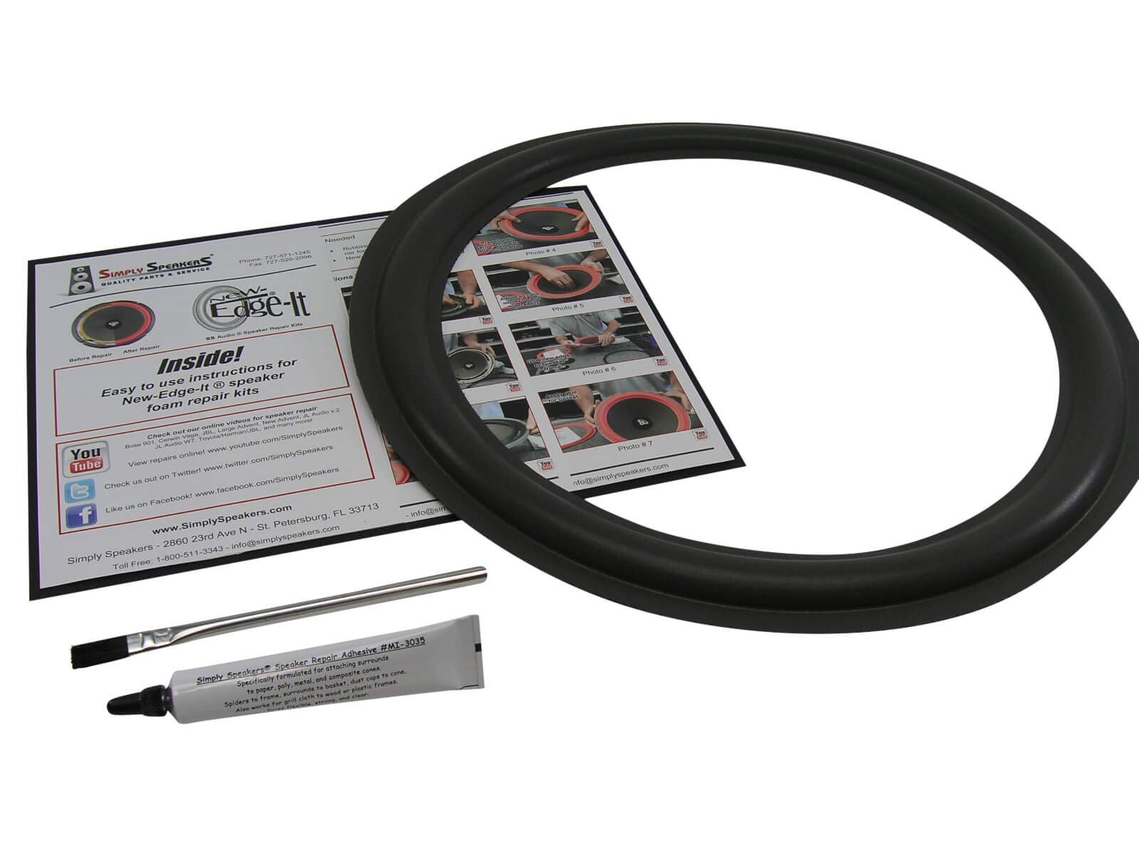 Single Edge Standard 15 Inch Foam Speaker Repair Kit FSK-15A-1 - Ideal for Home Theater and Studio Speaker Maintenance