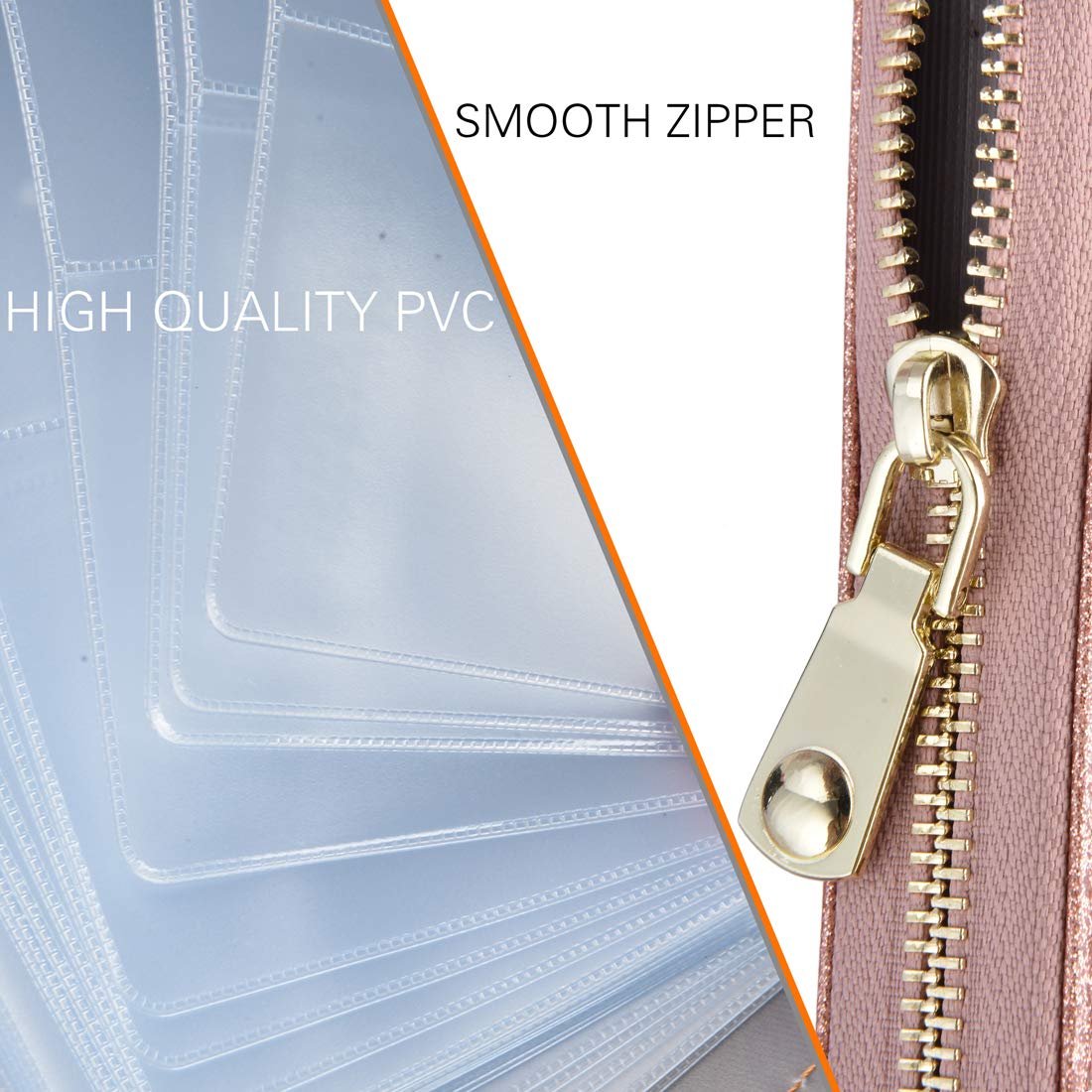 Premium RFID Blocking Leather Credit Card Holder Wallet for Women - Slim Zipper Purse with Multiple Card Slots, Perfect for Travel, Shopping & Everyday Use