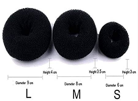Anup Torda Hair Donut for Bun Making - 3 Pack Black - Perfect for Styling & Parties