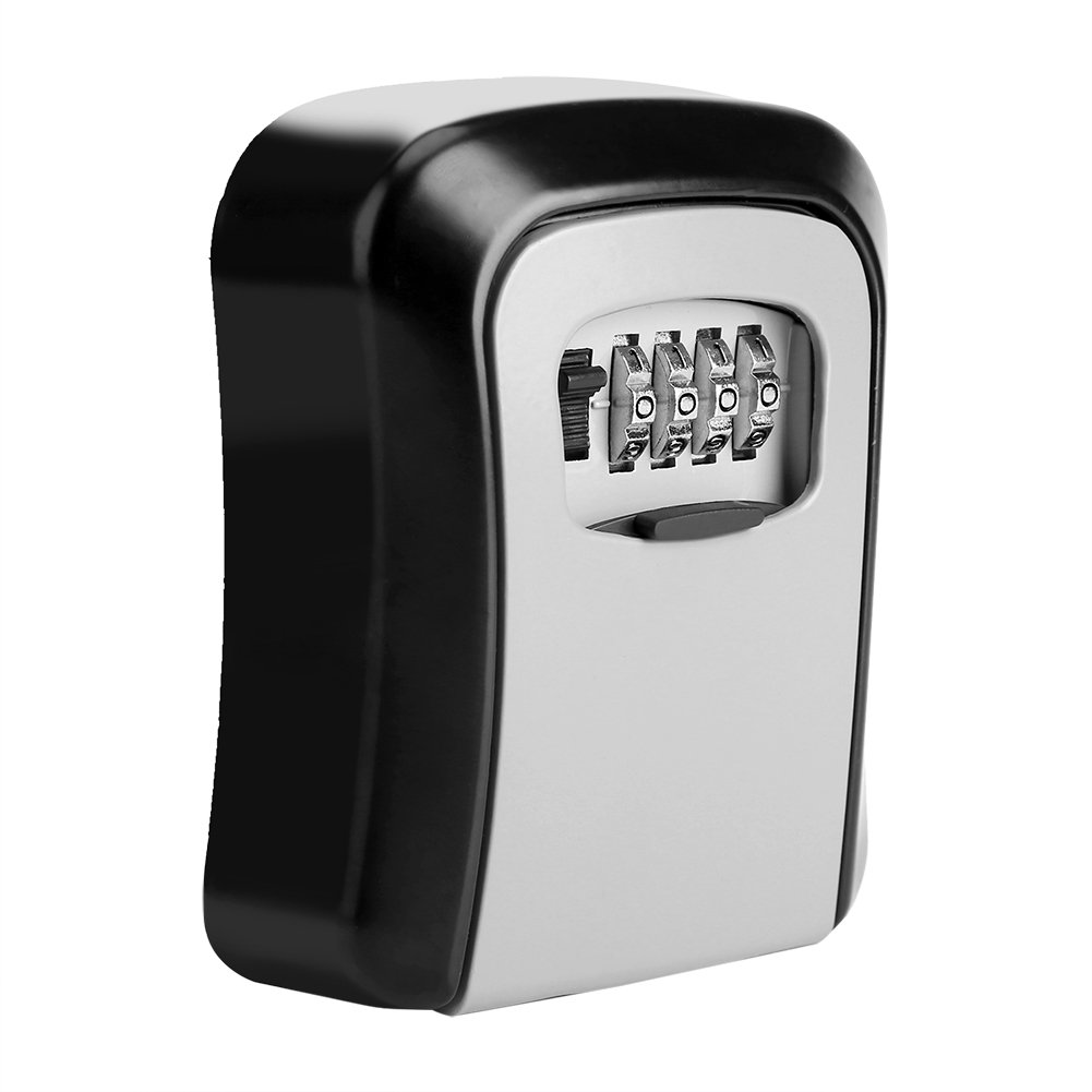 Resettable 4-Digit Combination Key Lock Box - Secure Wall Mount Key Storage Safe for Home, Office & Outdoor Use