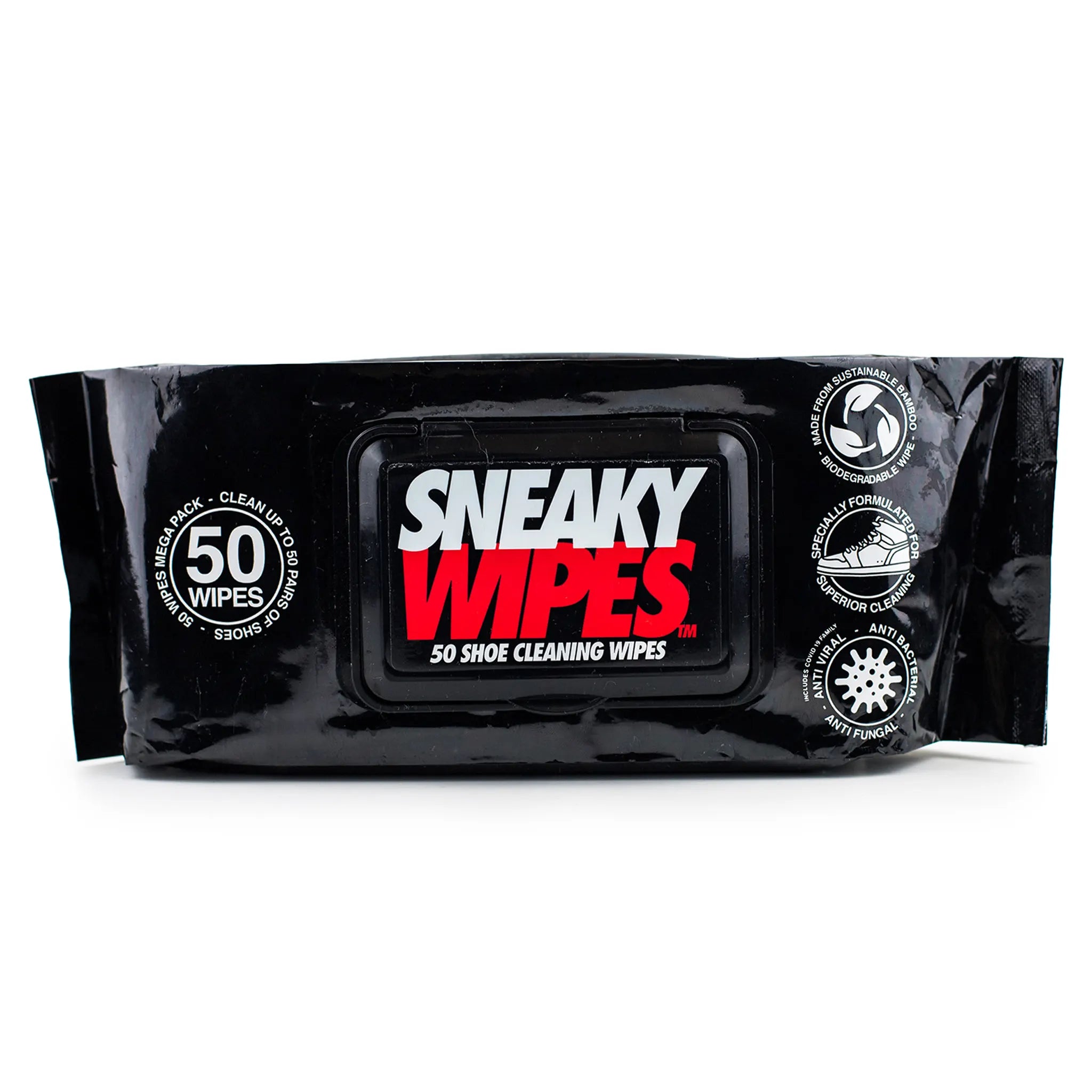 Sneaky Wipes - Premium Shoe & Sneaker Cleaning Wipes (50 Count) - Quick & Easy Footwear Care for Gym, Work & Everyday Use