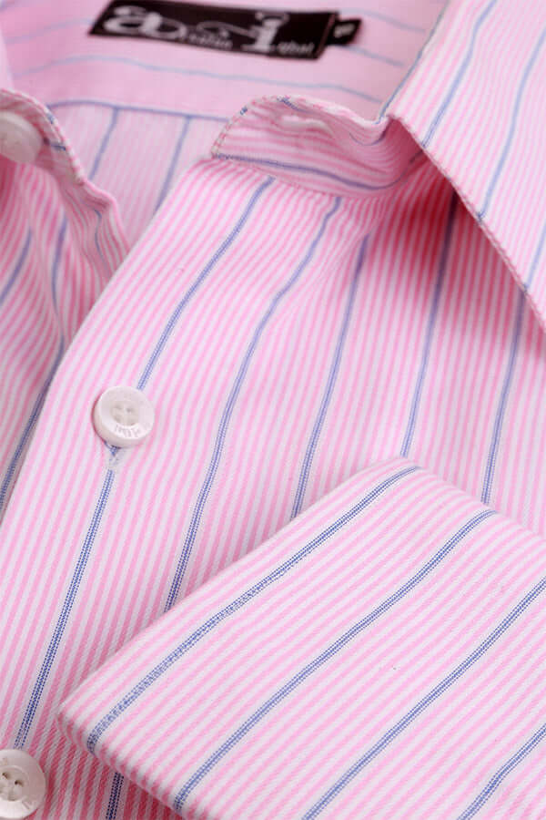 Elegant Pink Striped Formal Dress Shirt for Women - Office Wear, Business Meetings & Special Occasions