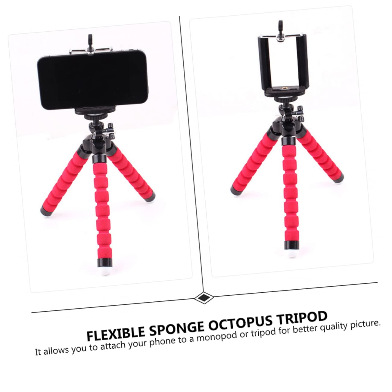 HOMSFOU 3-Pack Adjustable Smartphone Tripod Stand with Flexible Legs - Portable Phone Holder for Travel, Vlogging, Photography & Live Streaming - Compatible with iPhone, Android & Most Smartphones