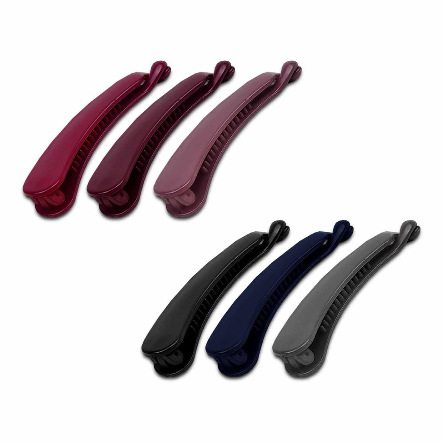 Trendy Matte Hair Claw Clips for Women & Girls - 6 Pack Multi-Color Strong Hold Banana Clips for Everyday Use - Perfect for School, Work, Travel & Casual Styling