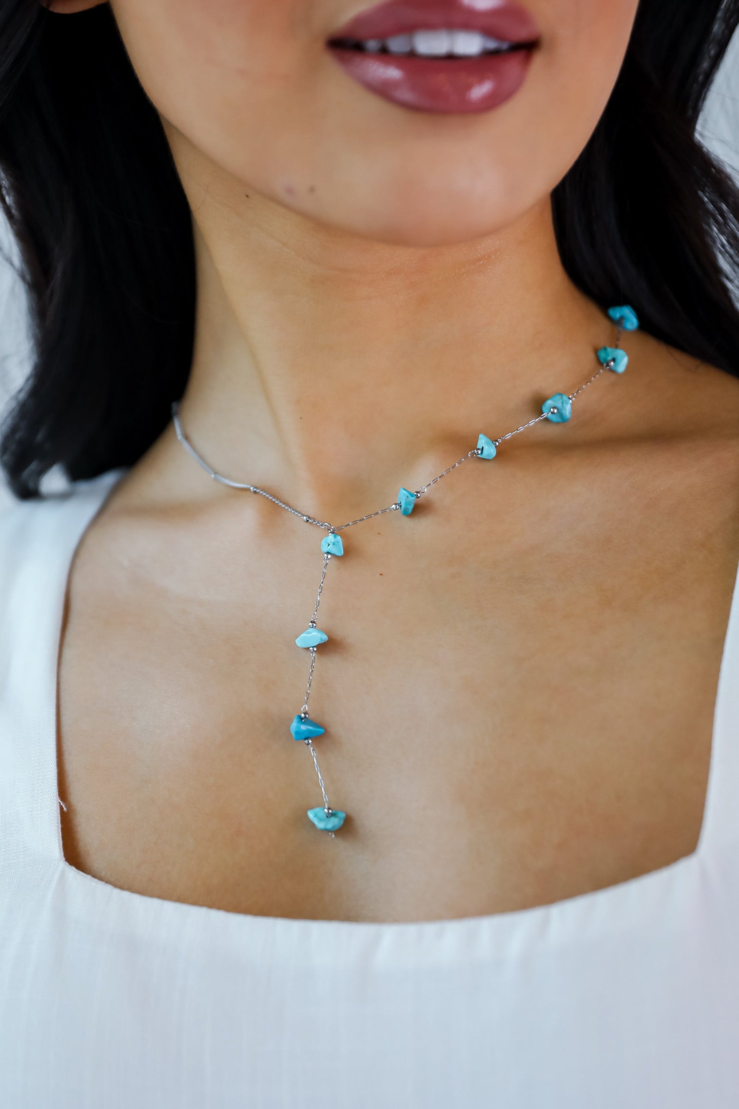 Allison Silver Stone Charm Necklace - Elegant Dainty Jewelry for Women, Perfect for Everyday Wear, Gifts & Special Occasions