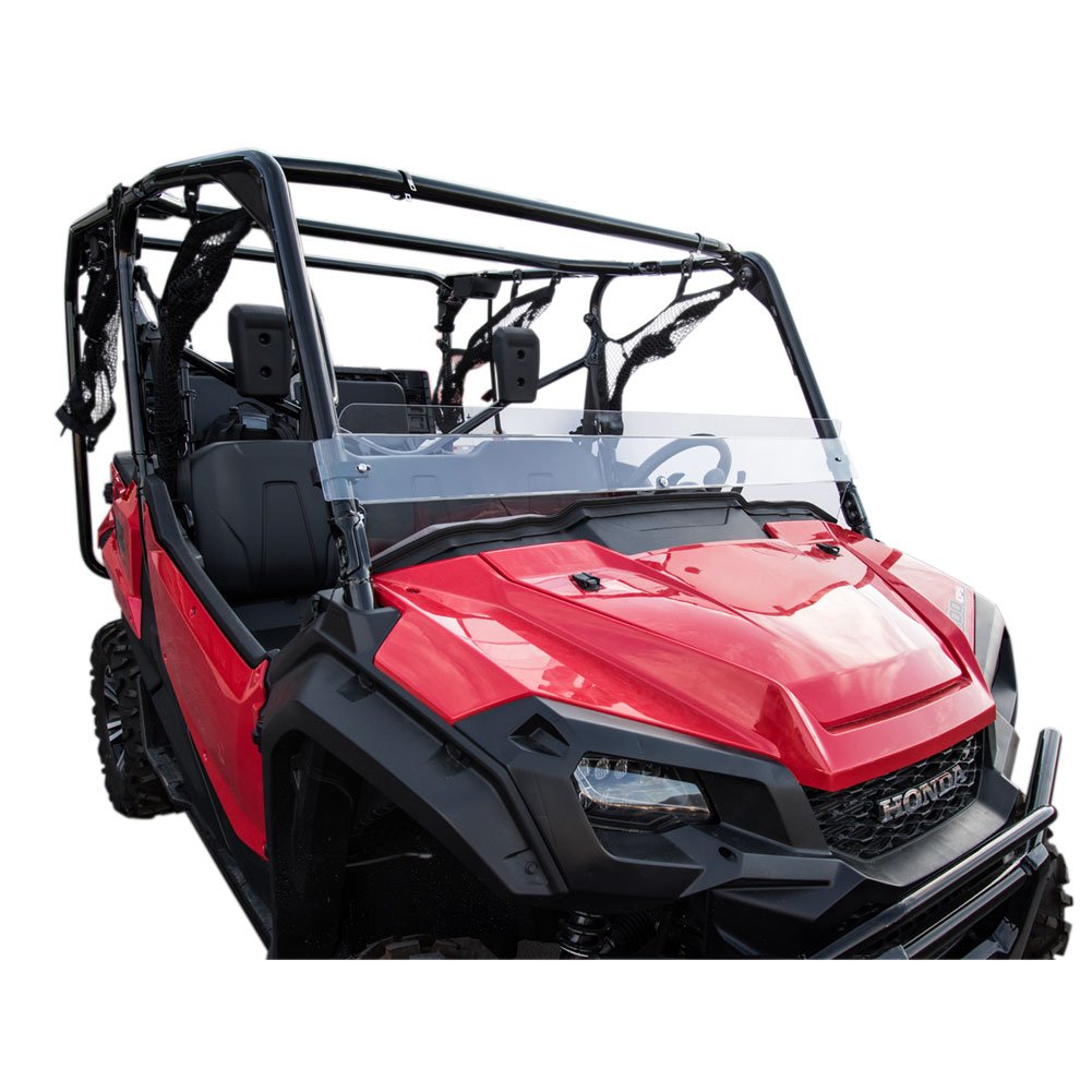 Tusk UTV Hard Coated Half Windshield for Honda Pioneer 1000 & 1000-5 (2016-2024) - Durable Polycarbonate Protection for Off-Road Adventures, Trail Riding & Hunting