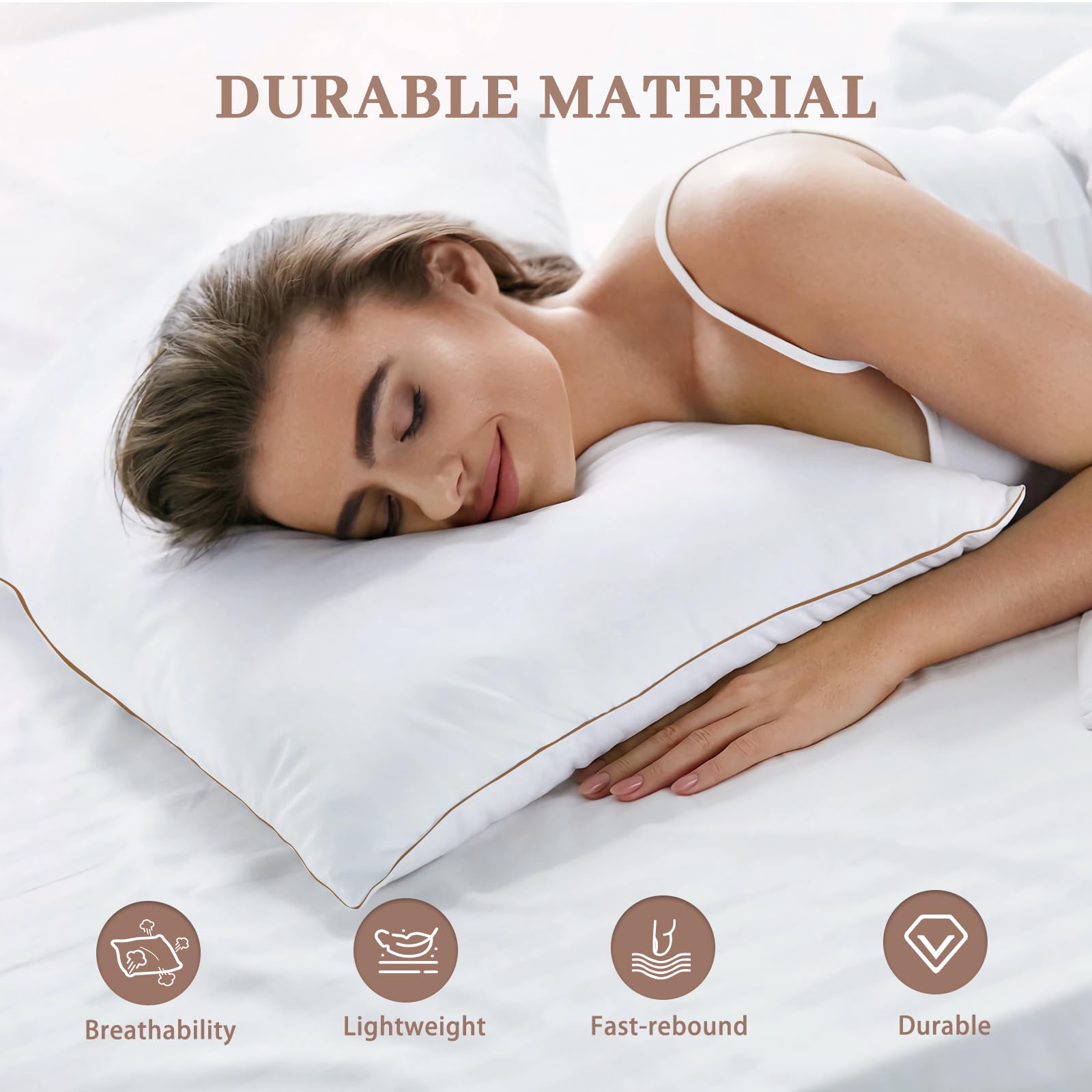 Premium Bafode Goose Feather Pillows - King Size Set of 2 (20x36 Inches) | Ultra Soft Down Alternative Bed Pillows for Hotel-Like Comfort | Perfect for Side Sleepers, Back Sleepers & Luxury Bedding