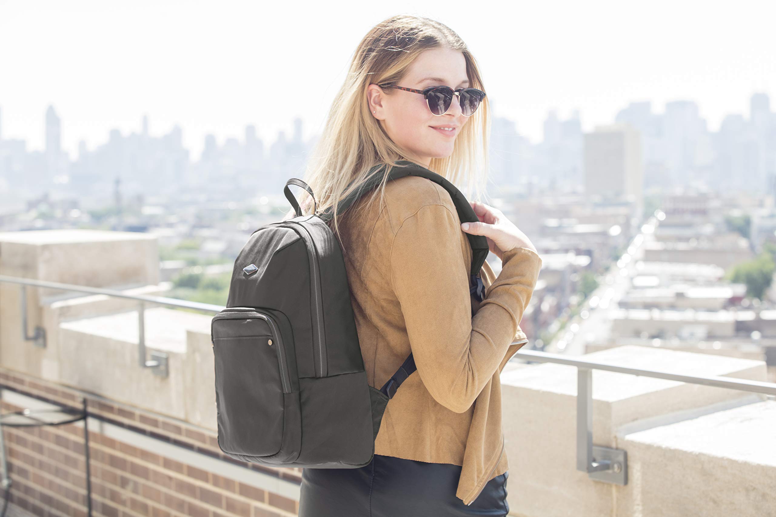 Travelon Anti-Theft Parkview Backpack - Secure RFID Blocking Travel Backpack for Commuters, Students & Tourists - Perfect for Airports, Campuses & Urban Adventures