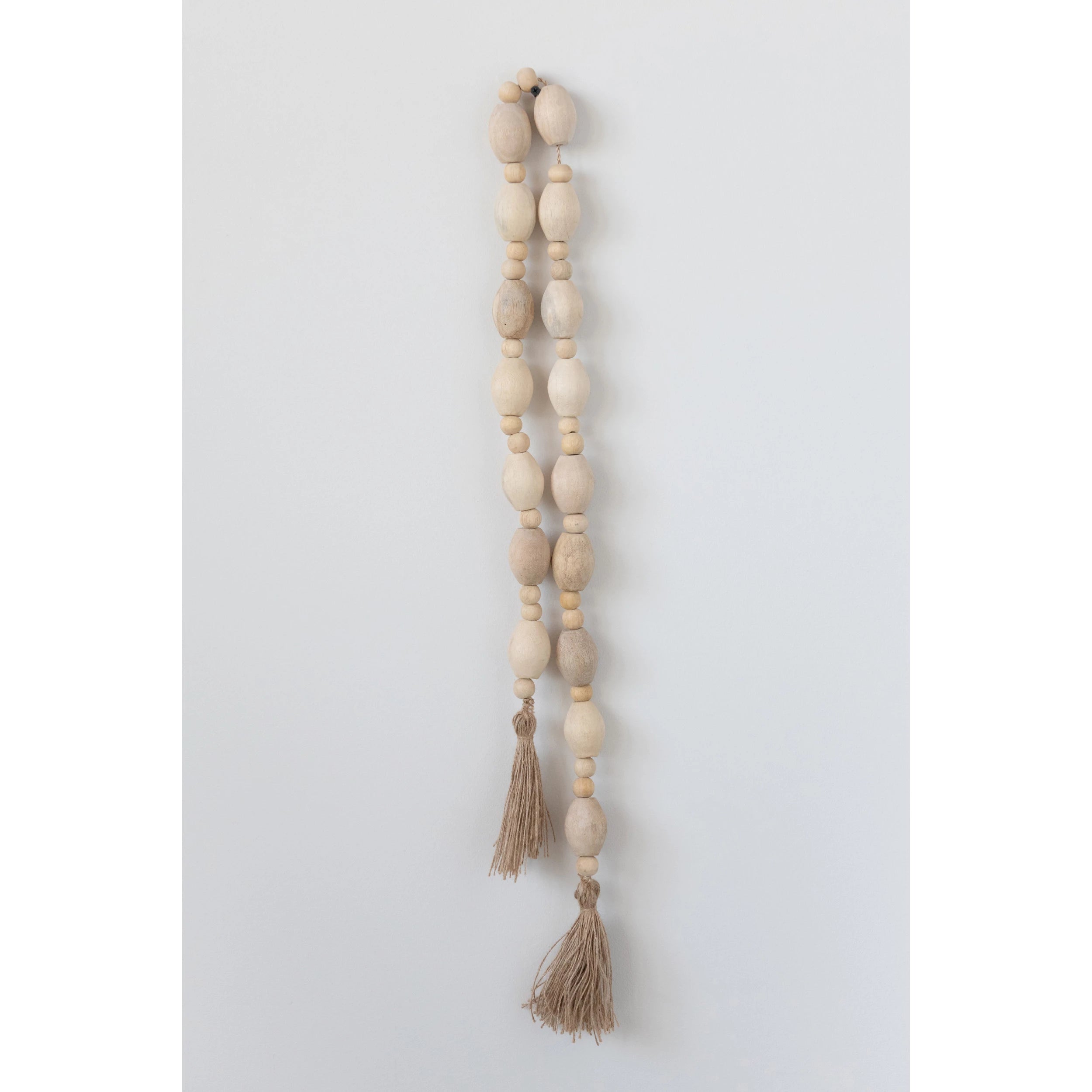 Large Wood Bead Garland - Natural Rustic Home Decor for Wall, Mantel & Wedding - 6ft Boho Chic Beaded Strand for DIY Crafts, Party & Nursery Decorations