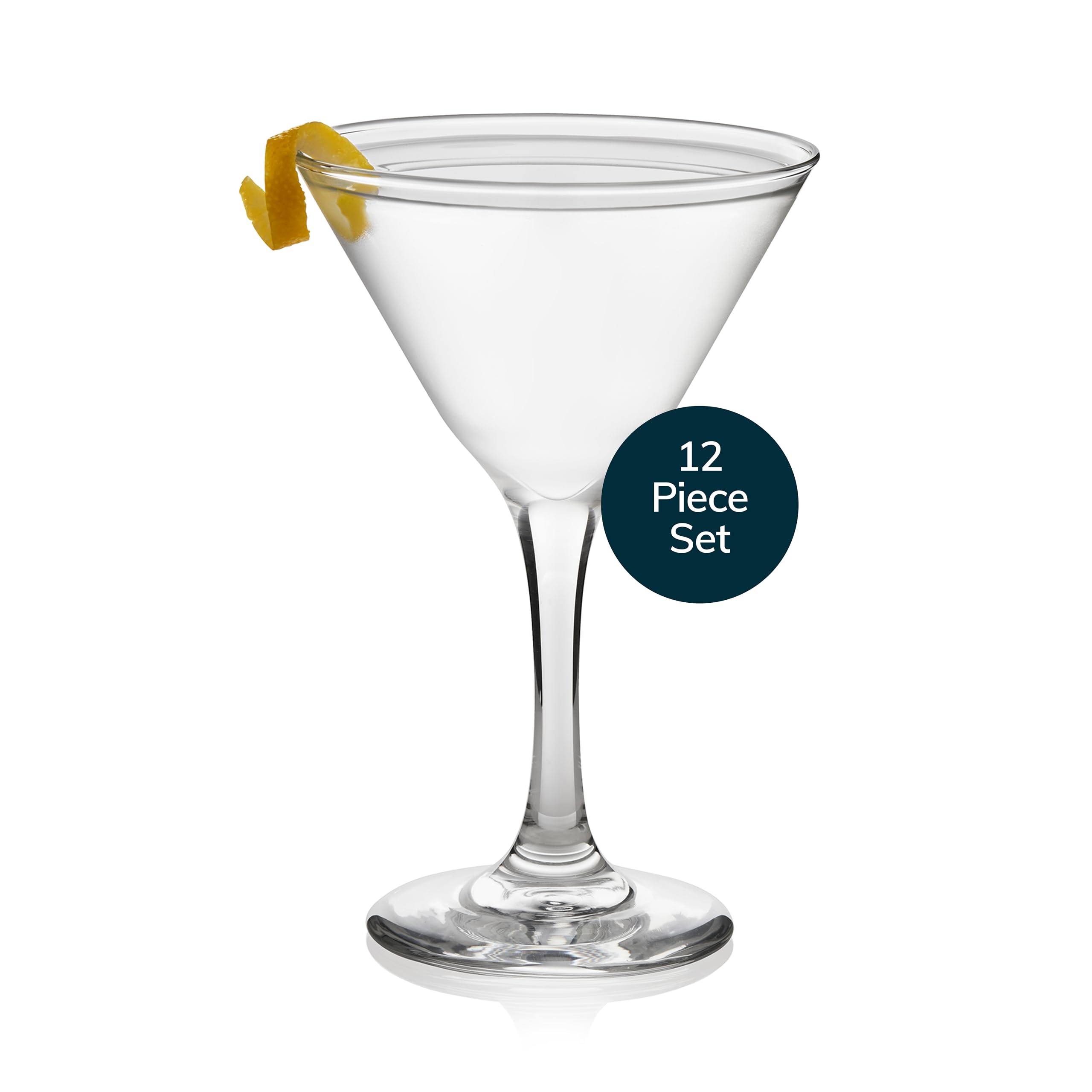 Libbey Martini Glasses Set of 12 - Modern Clear Stemmed Cocktail Glasses | Dishwasher Safe Martini Glass Set for Classic Martinis & Cosmopolitans | Perfect for Home Bars, Parties & Entertaining