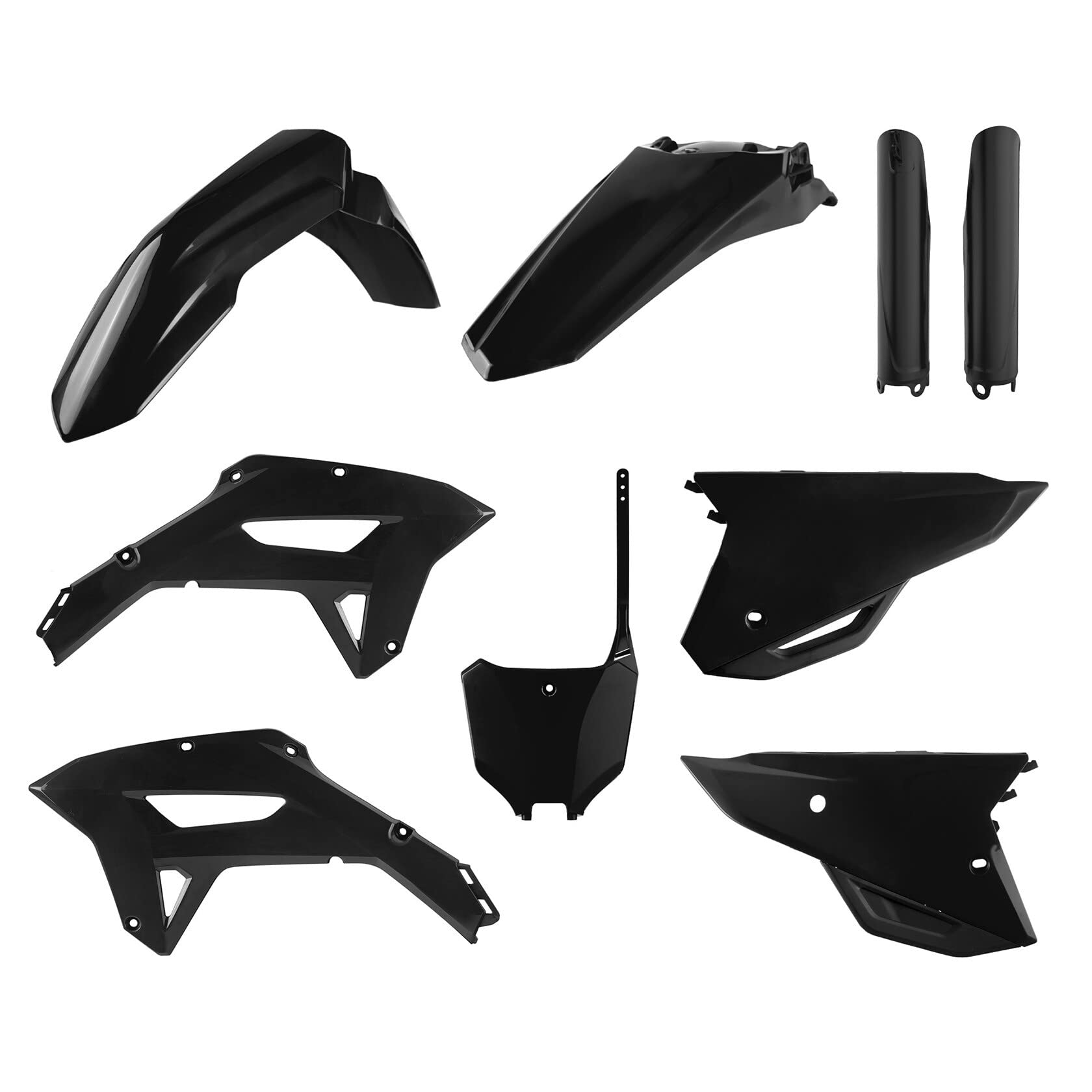 Polisport 91094 Black Plastic Kit for Dirt Bikes - Replacement Body Panels & Fenders for Off-Road Motorcycles - Perfect for Trail Riding & Motocross Racing