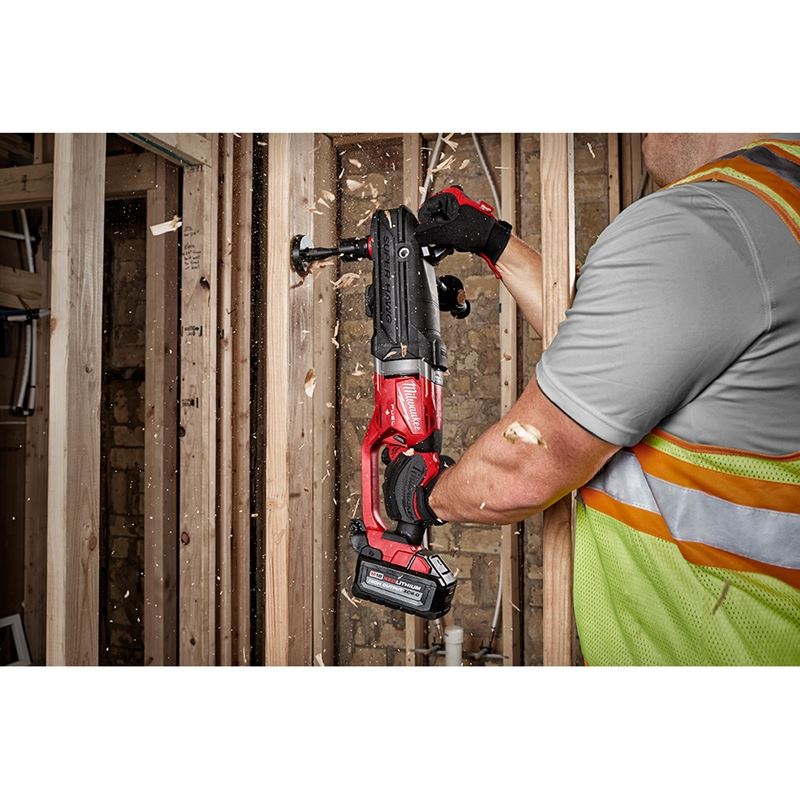 M18 FUEL 18V Brushless Cordless Super Hawg Right Angle Drill with QUIK-LOK (Tool Only) - Ideal for Tight Spaces, Plumbing, Electrical Work & Construction Projects