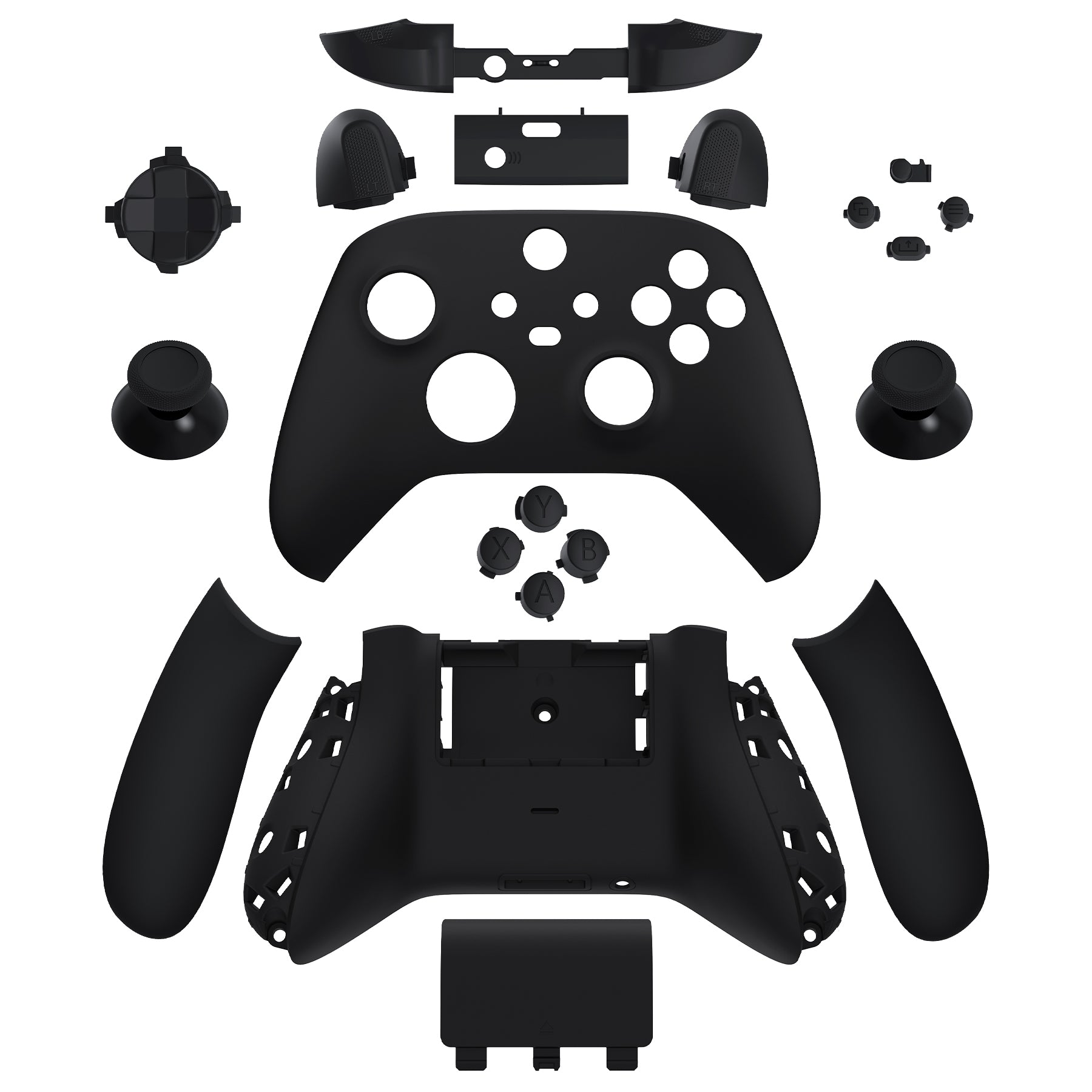 eXtremeRate Full Housing Shell Case with Buttons for Xbox Series X & S Controller - Black | Replacement Cover for Enhanced Grip & Customization | Perfect for Gaming, Streaming & Esports Tournaments