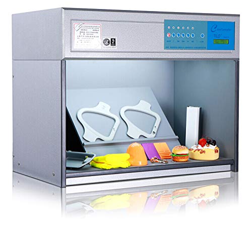 Huanyu 5-Light Source Color Assessment Cabinet - D65, TL84, CWF, UV, F/A Lighting for Textile & Printing Color Matching (110V) | Perfect for Fabric Quality Control, Graphic Design & Industrial Color Inspection