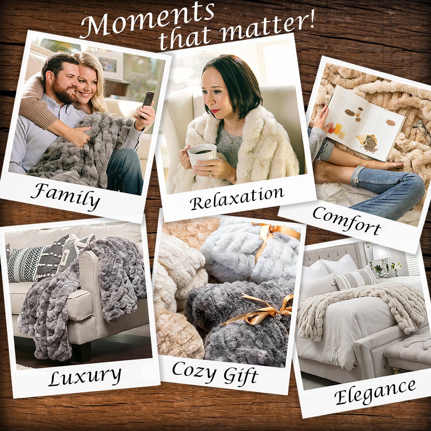 Premium Ruched Faux Fur Throw Pillow Covers - Soft Plush Decorative Cushion Covers for Sofa, Bed, Couch - Set of 2 (18x18 Inches) - Beige - Perfect for Living Room, Bedroom & Home Decor