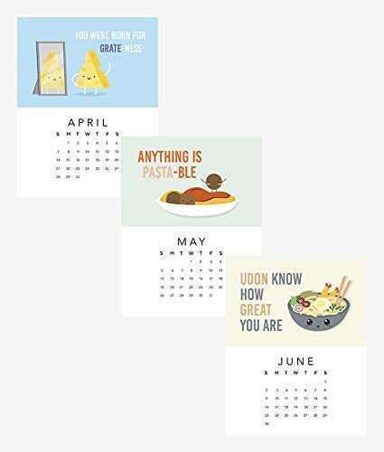 2025 Puntastic Food Pun Desk Calendar with Easel Stand - Fun Office Decor & Daily Laughs for Kitchen, Desk, or Gift