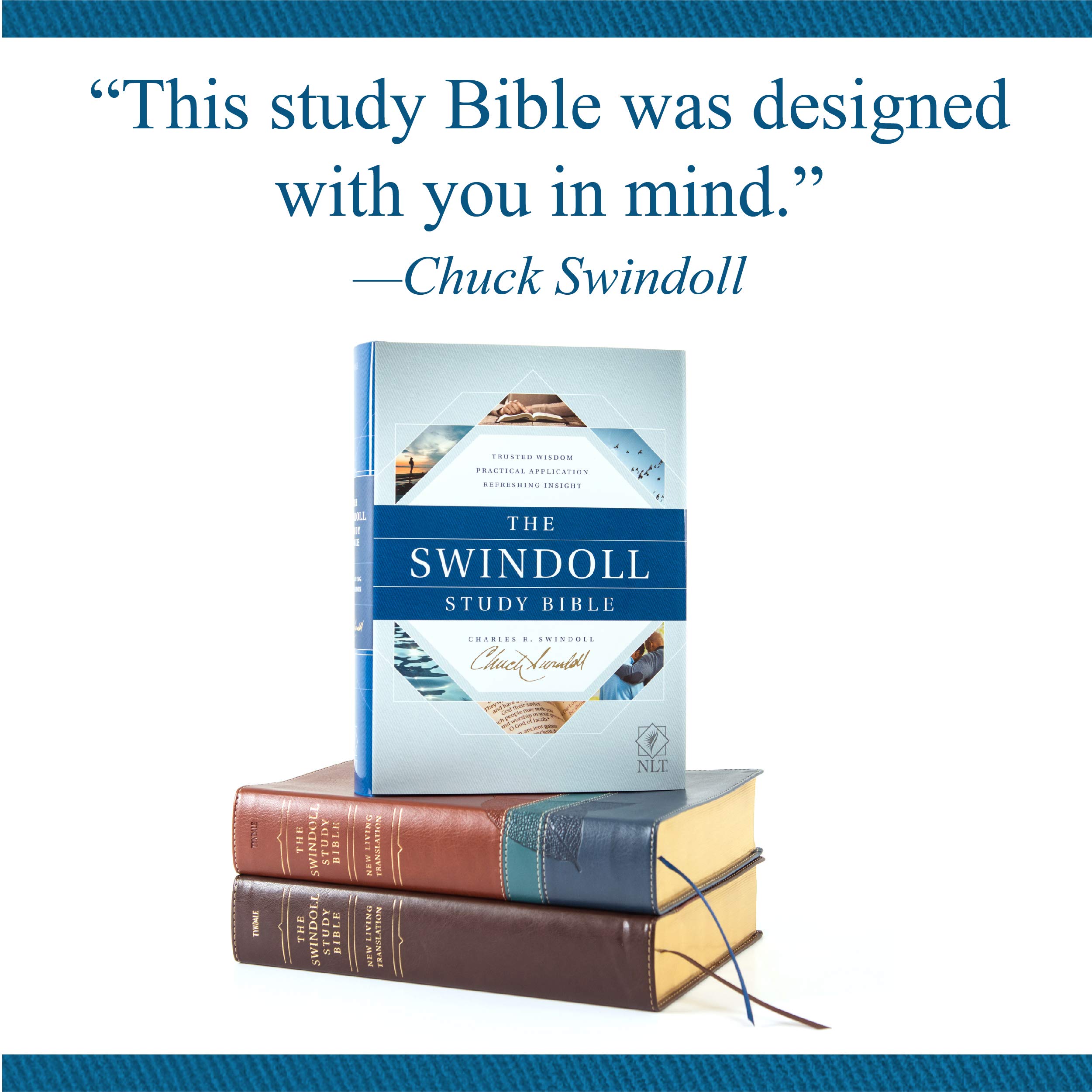 NLT Swindoll Study Bible - Large Print LeatherLike Black | Study Notes & Articles for Devotion