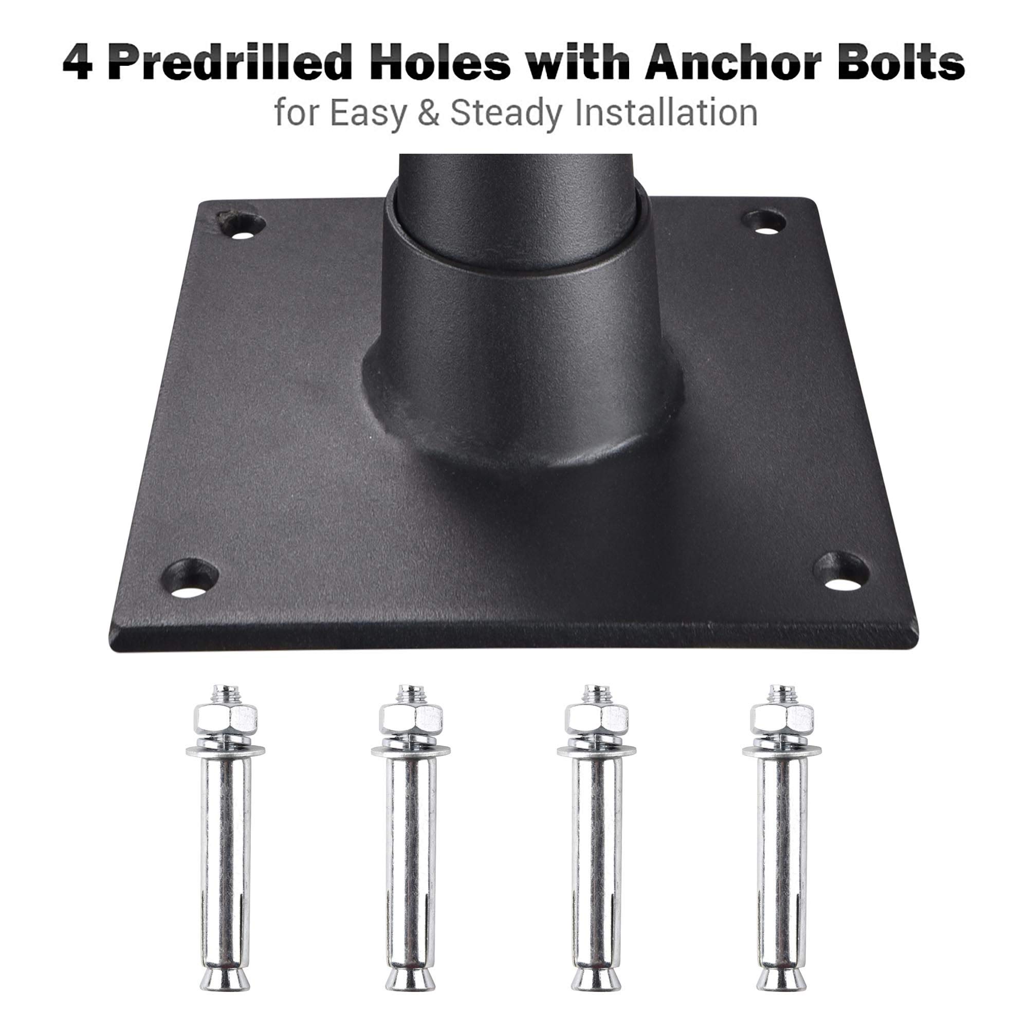 Yescom Heavy Duty Flagpole Base Dock Deck Mount Windsock Holder Umbrella Stand for Outdoor Backyard, Patio, Garden, and Poolside Use - Durable and Weather-Resistant