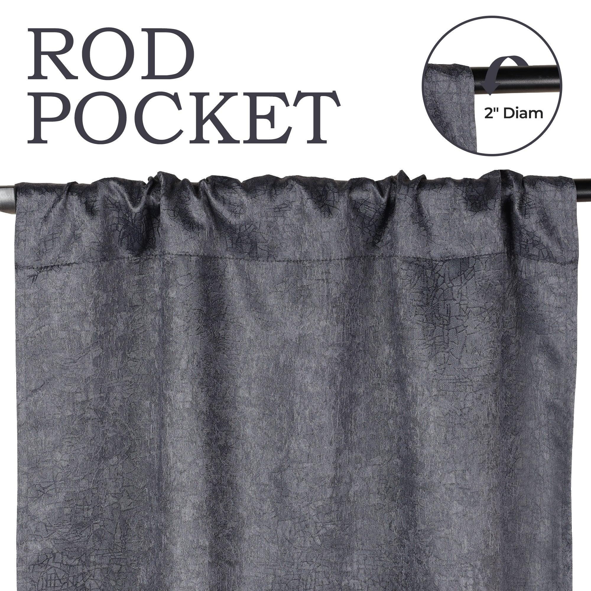 Blackout Thermal Insulated Grommet Curtain Panels Set - Solid Textured Fabric for Bedroom & Living Room - Noise Reducing & Light Blocking for Better Sleep & Privacy