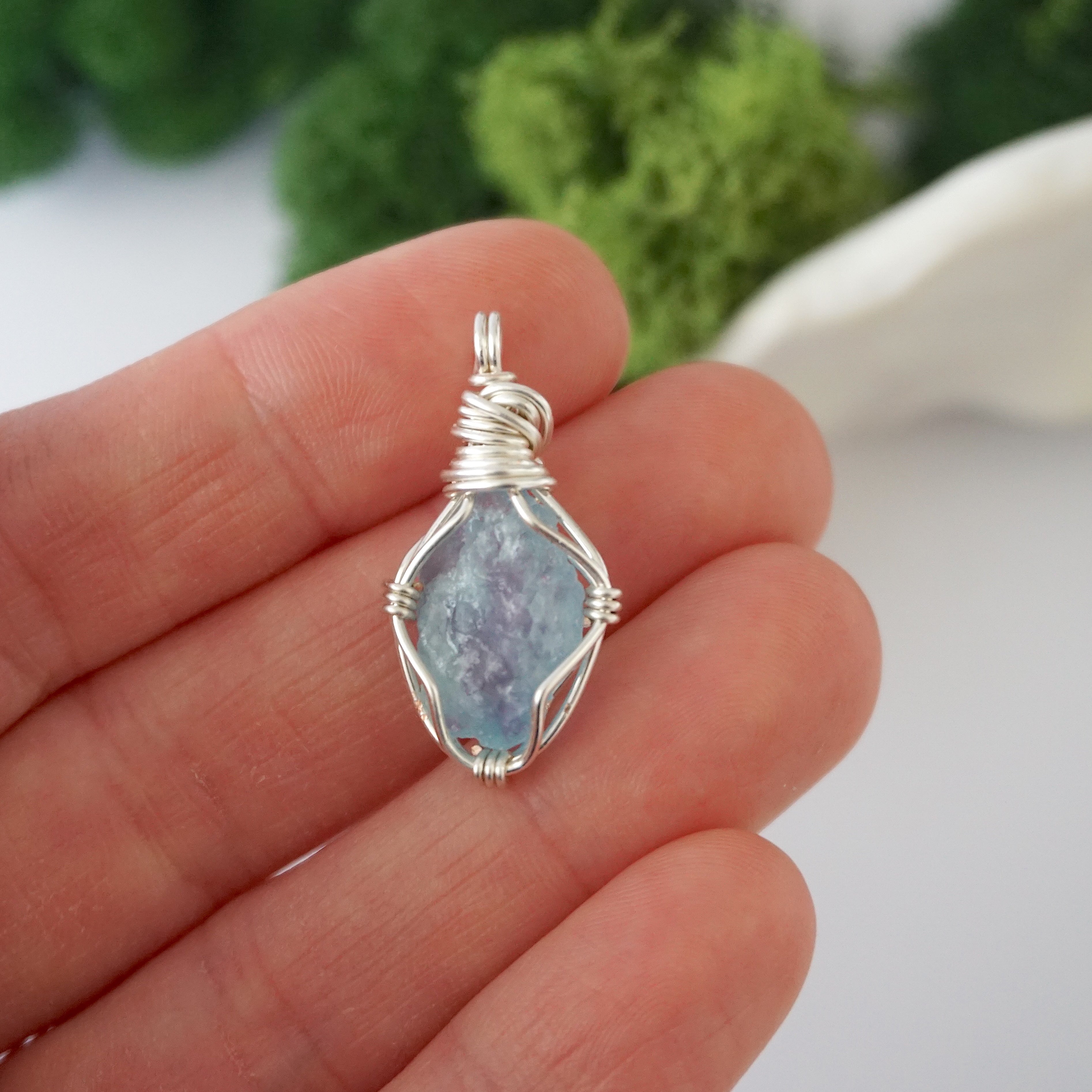 Elegant Aquamarine Birthstone Necklace - March Birthstone Jewelry for Women, Sterling Silver Pendant with Genuine Crystal | Perfect Gift for Mom, Daughter, Birthday & Anniversary