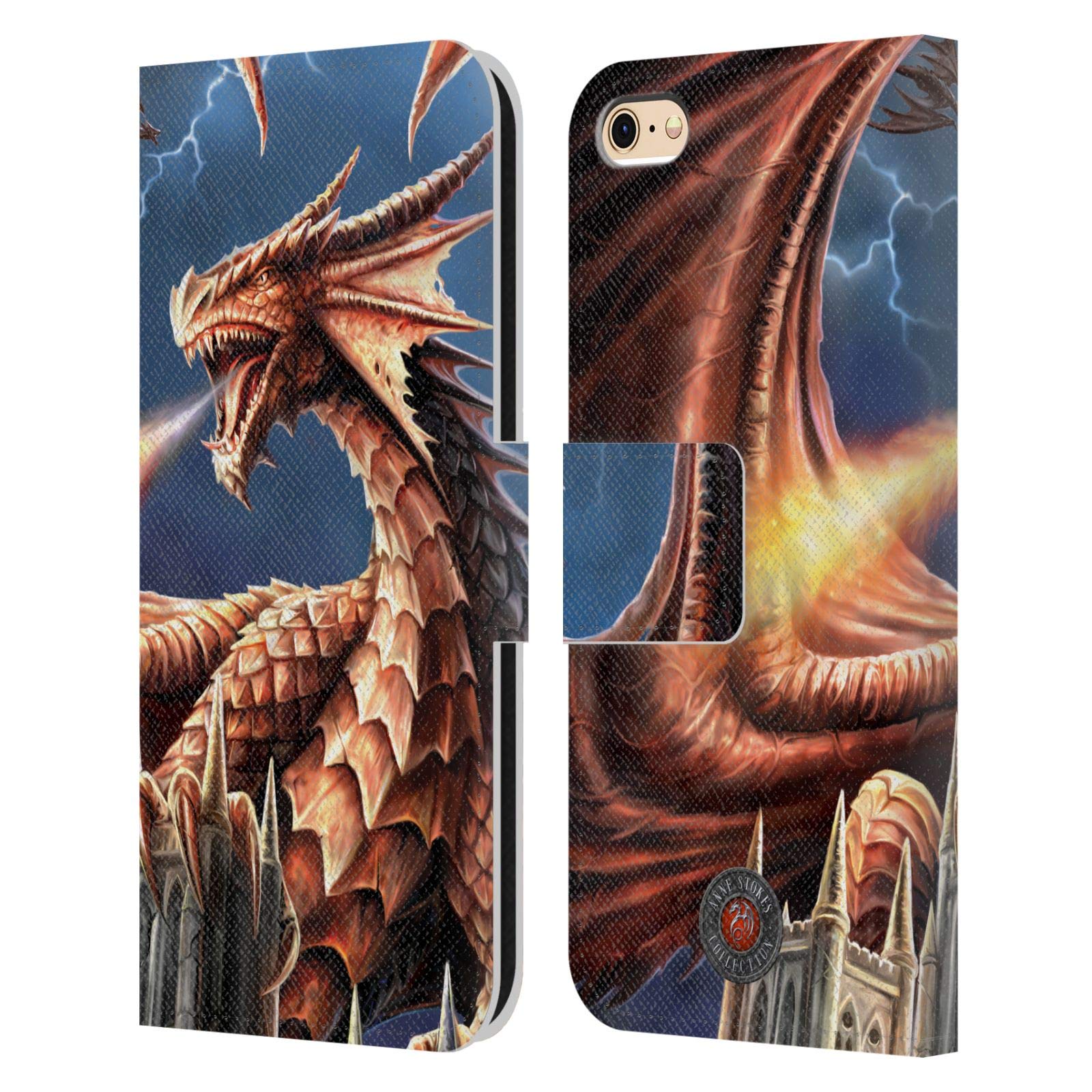 Anne Stokes Fury Dragons Licensed Leather Book Wallet Case for iPhone 6/6s - Gothic Fantasy Style Phone Cover for Daily Use & Gift Giving
