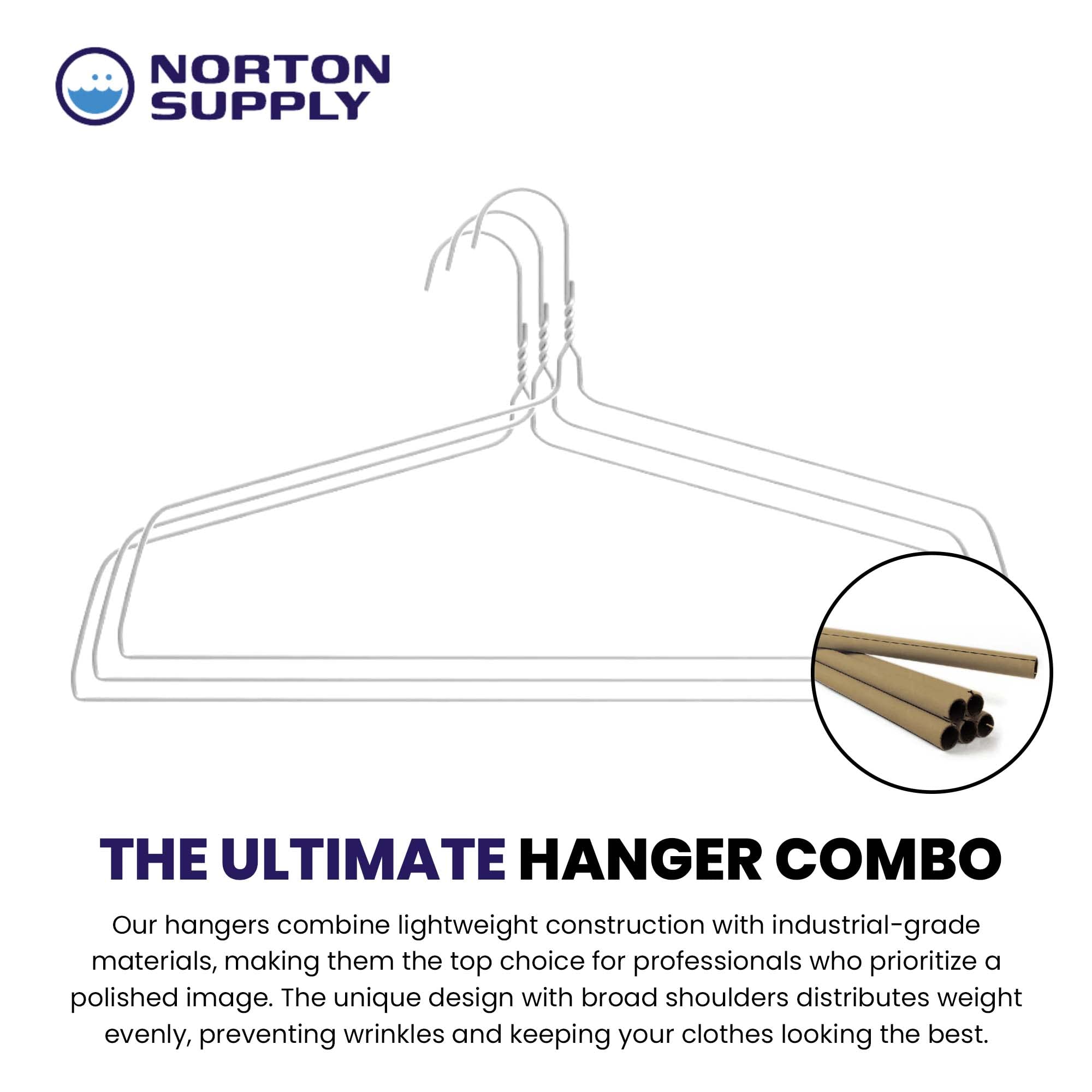 Heavy Duty Galvanized Steel Wire Clothes Hangers - 10.5