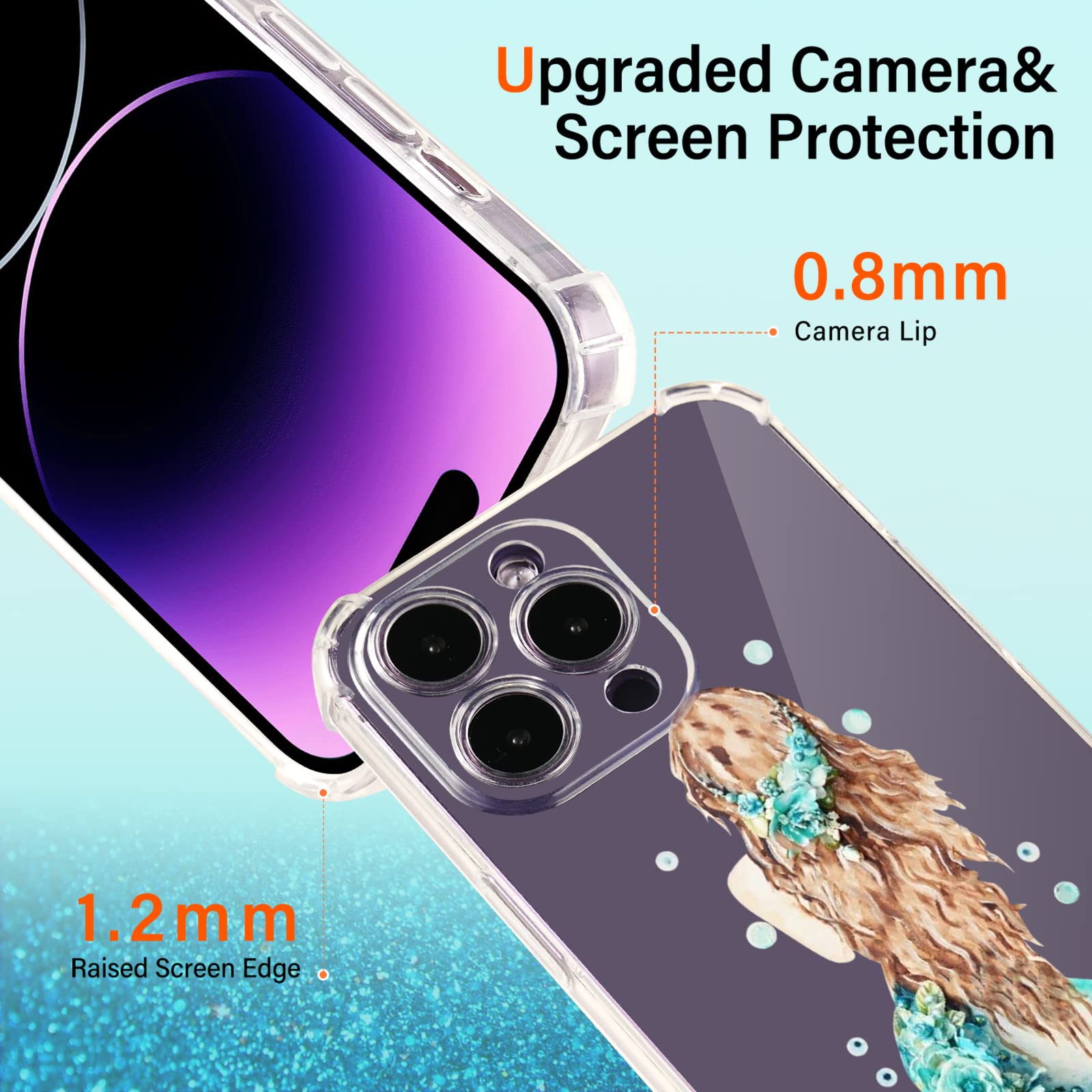 **Mermaid Design iPhone 11 Pro Max Case – 6.6 ft Drop Protection, Soft TPU Cover with Screen Protector | Perfect for Beach, Pool & Outdoor Adventures**