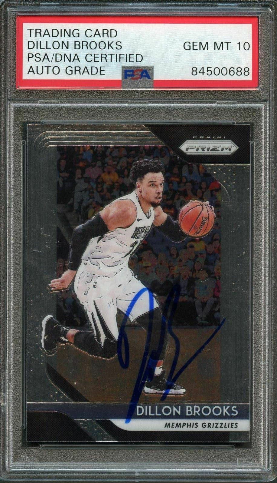 2018-19 Panini Prizm #106 Dillon Brooks Autographed Basketball Card AUTO 10 PSA Graded Memphis Grizzlies - Perfect for NBA Collectors, Sports Memorabilia Display & Investment