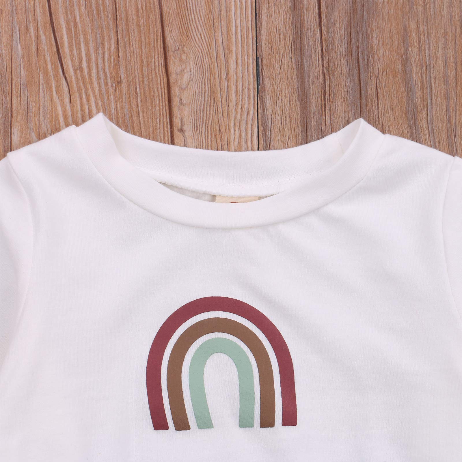 Douhoow Autumn Baby Sweatshirt Romper - Soft Long Sleeve Crewneck Jumpsuit for Newborn Boys & Girls | Rainbow Print Fall Outfit for Photo Shoots, Playdates & Family Gatherings