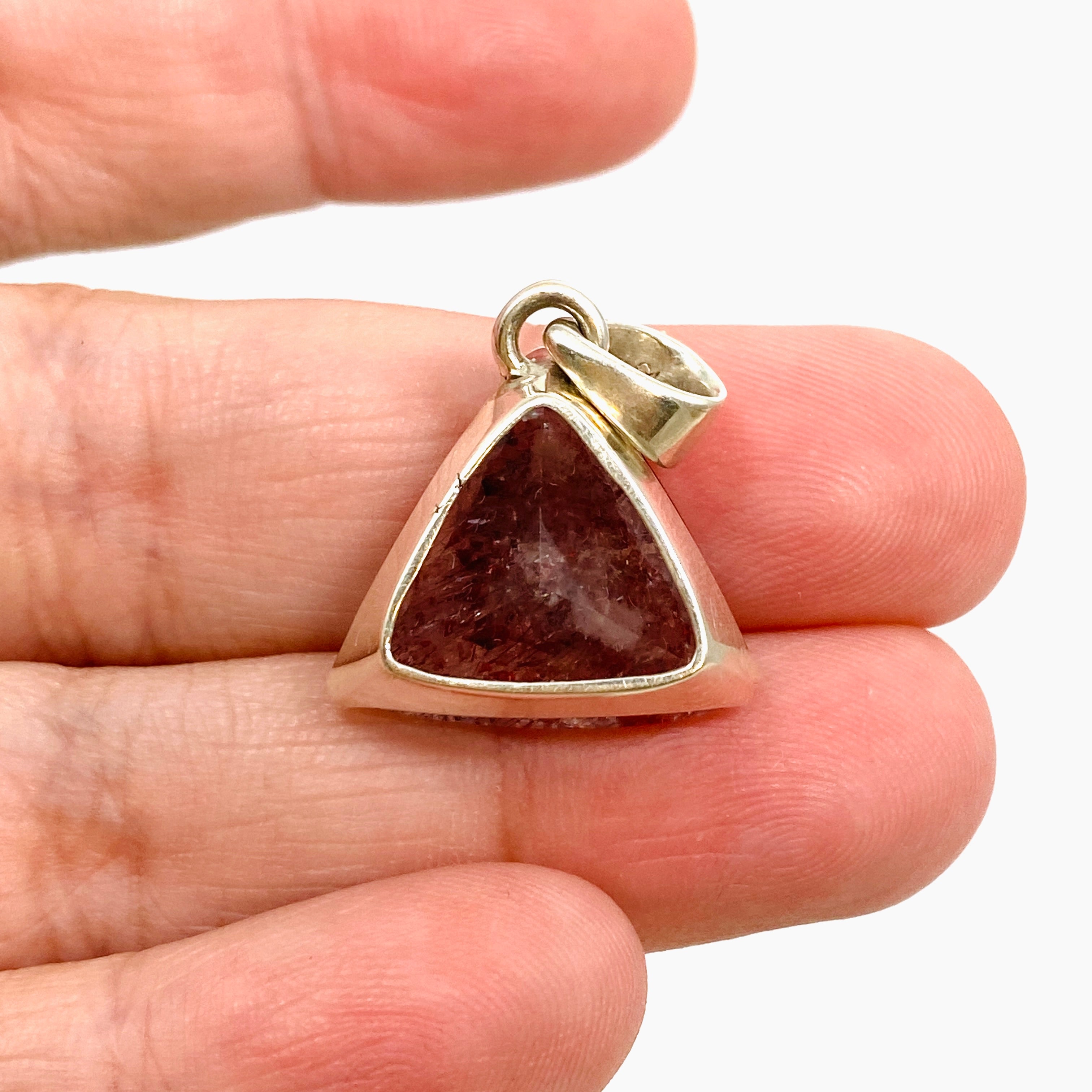 Lepidicrocite in Quartz Faceted Triangular Pendant Necklace - Natural Crystal Jewelry for Healing & Energy Work - Perfect for Meditation, Reiki & Spiritual Gifts