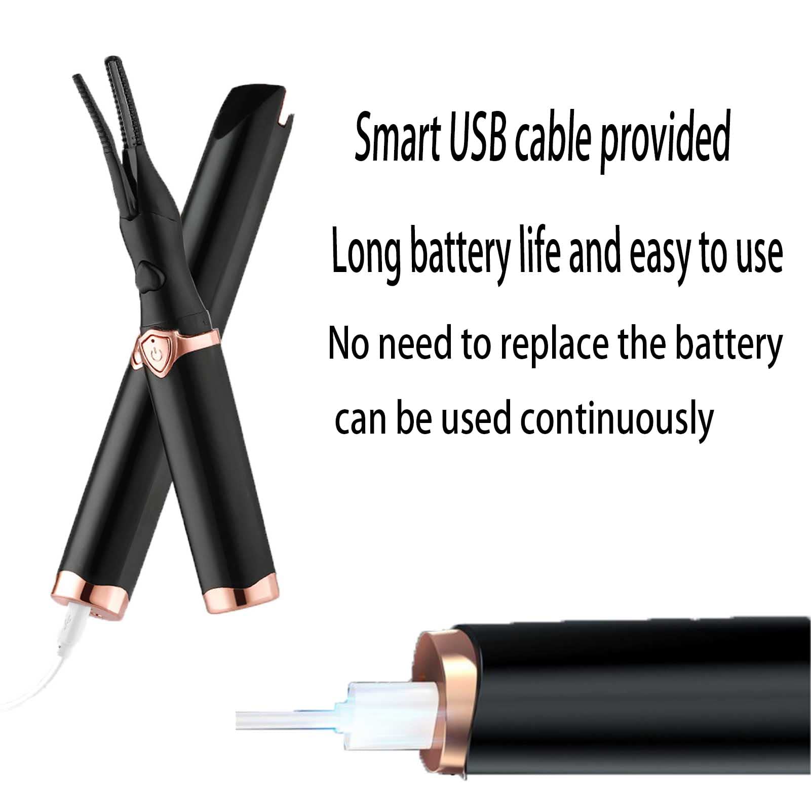 Rechargeable Heated Eyelash Curler with Comb - 3 Temperature Settings, USB Charging, 2-in-1 Clip & Built-in Comb Design - Perfect for Home Use, Travel & Professional Makeup Application
