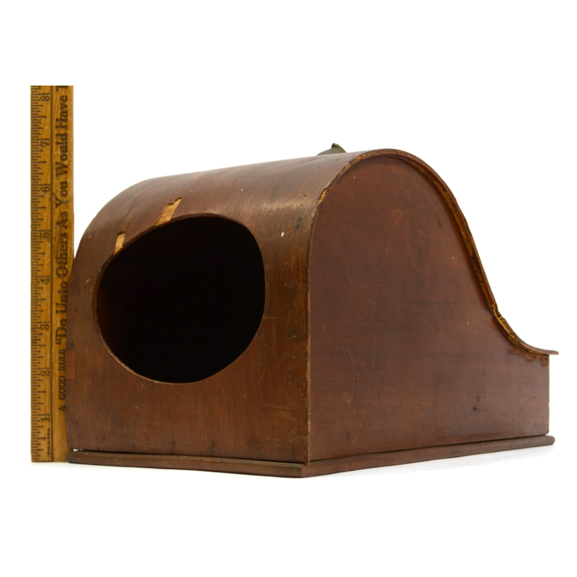 Antique Fraternal Ballot Box - Wood & Brass Secret Voting Box for Freemasons with Curved Top - Perfect for Masonic Lodge Meetings & Historical Collectibles