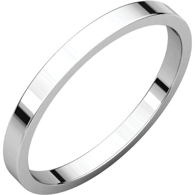 14K Gold 2mm Flat Wedding Band for Women - Elegant & Durable Ring for Brides, Anniversaries, and Everyday Wear