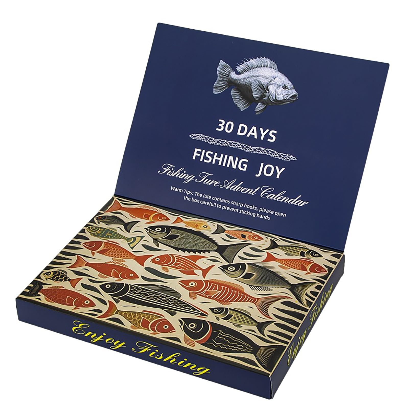 2024-2025 Christmas Fishing Advent Calendar - 36x26x5cm Fishing Lure Countdown Calendar Set for Anglers | Perfect Holiday Gift for Fishing Lovers & Christmas Decor