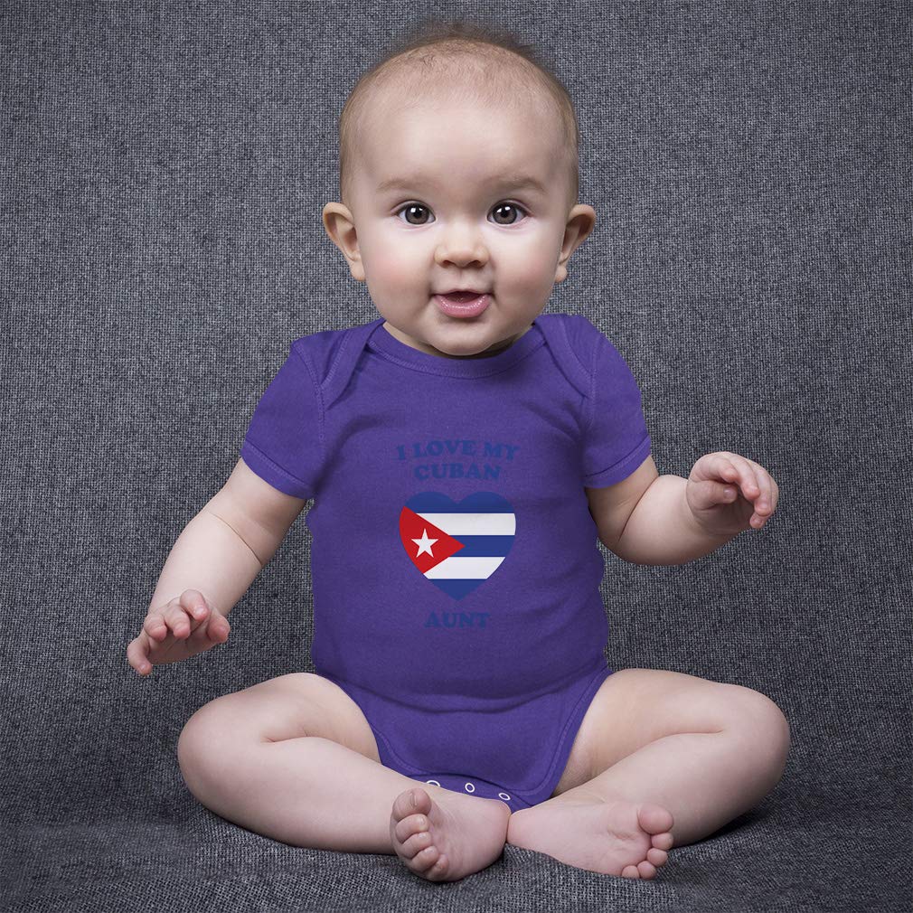 Funny Custom Baby Bodysuit - I Love My Cuban Aunt Cotton Onesie for Newborns | Oxford Gray Design | Perfect for Family Photos & Gifts