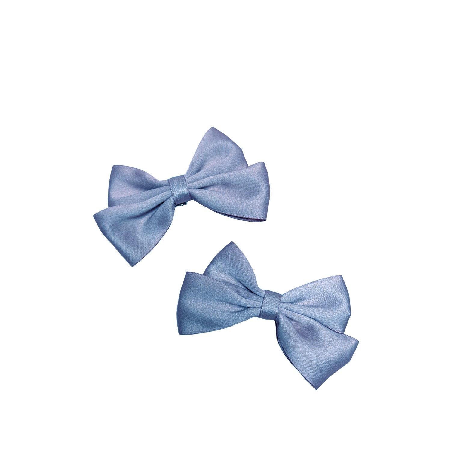 Kennie Rylie Blue Satin Bow Shoe Clips - Elegant Shoe Accessories for Weddings, Prom & Special Occasions