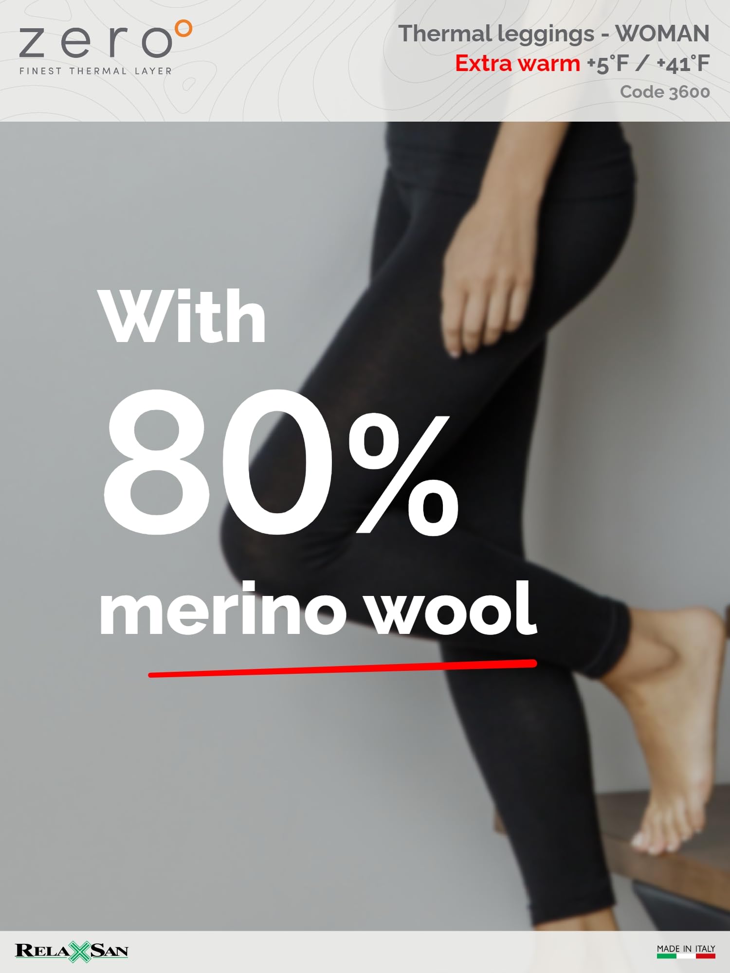 Relaxsan Zero 3200 Women's Thermal Base Layer Leggings - Merino Wool & Dryarn Fiber Warm Winter Underwear for Hiking, Skiing & Cold Weather Activities