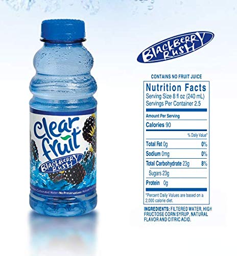 12 Pack Clear Fruit Water - 20 Ounce Bottles, Non-Carbonated Blackberry Flavored Beverage | Hydrating Drink for Gym, Office & Outdoor Activities