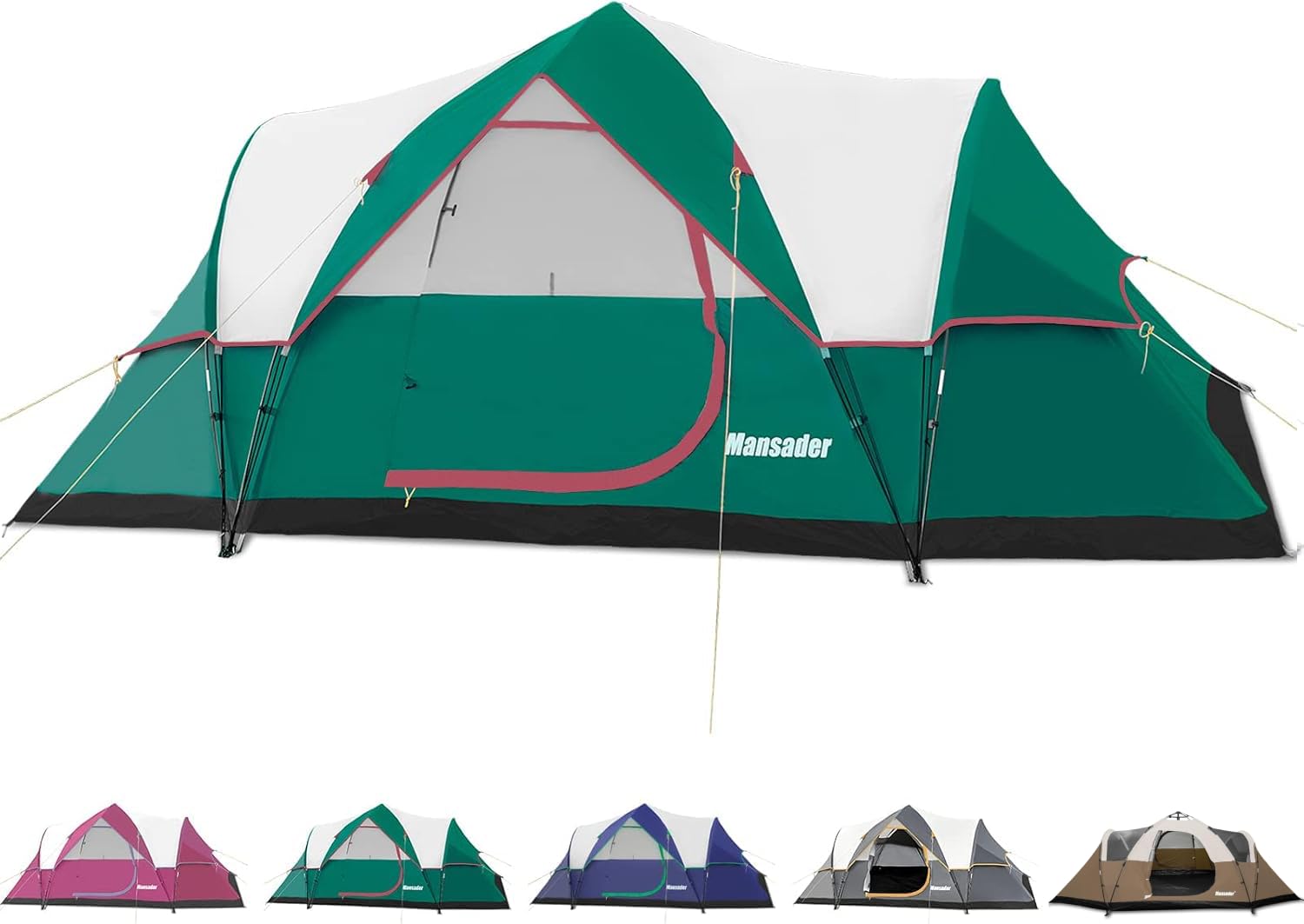 6 Person Family Camping Tent - Waterproof Windproof with Top Rainfly - Easy Setup Pop Up Tent for Outdoor Camping, Hiking & Travel - Perfect for Family Adventures, Backpacking Trips & Music Festivals