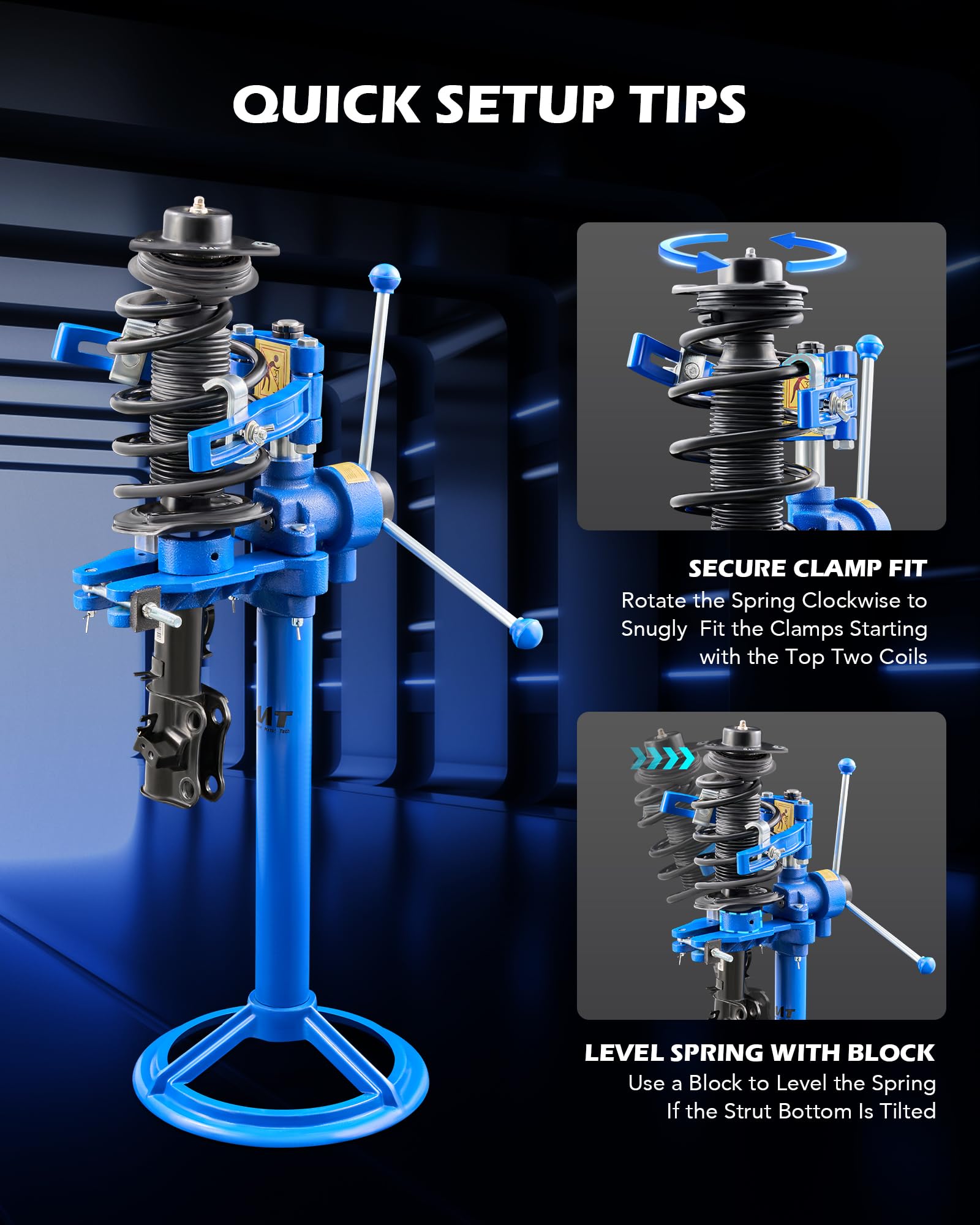 Orion Motor Tech Heavy Duty Strut Spring Compressor Tool - 2200 lb Capacity for 7.9