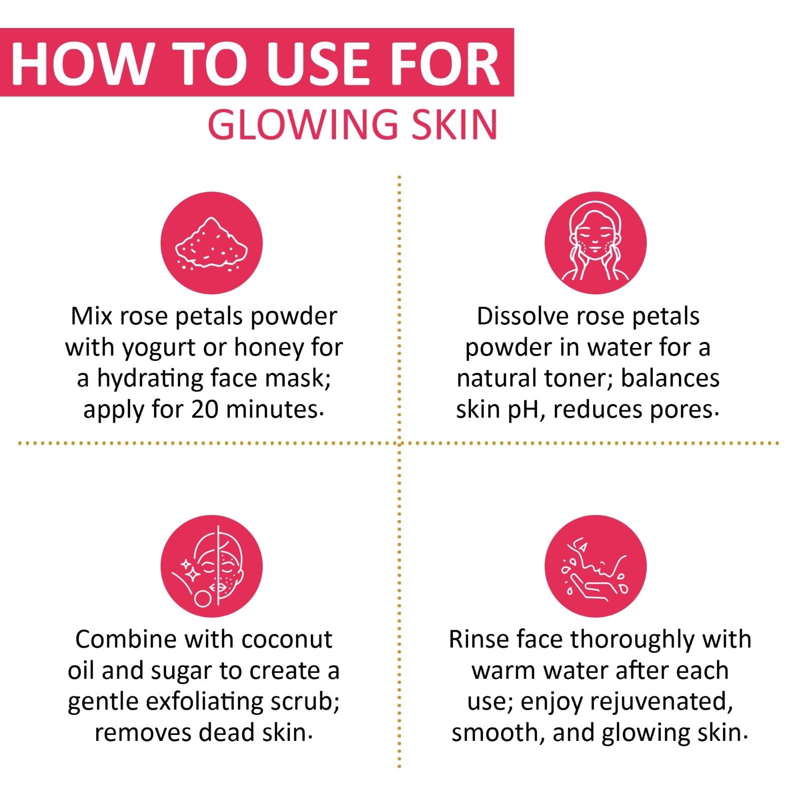 7 DAYS Pure & Natural Rose Petal Powder for Face & Skin Care - 100g Organic Face Mask for Tan Removal & Glowing Complexion | DIY Facial Treatment for Brightening & Hydration