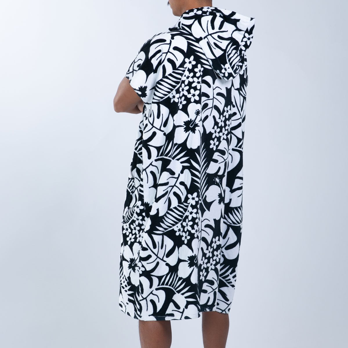 Waterproof Transition Poncho for Women - Floral Hibiscus Print Raincoat - Perfect for Outdoor Activities, Beach, and Travel