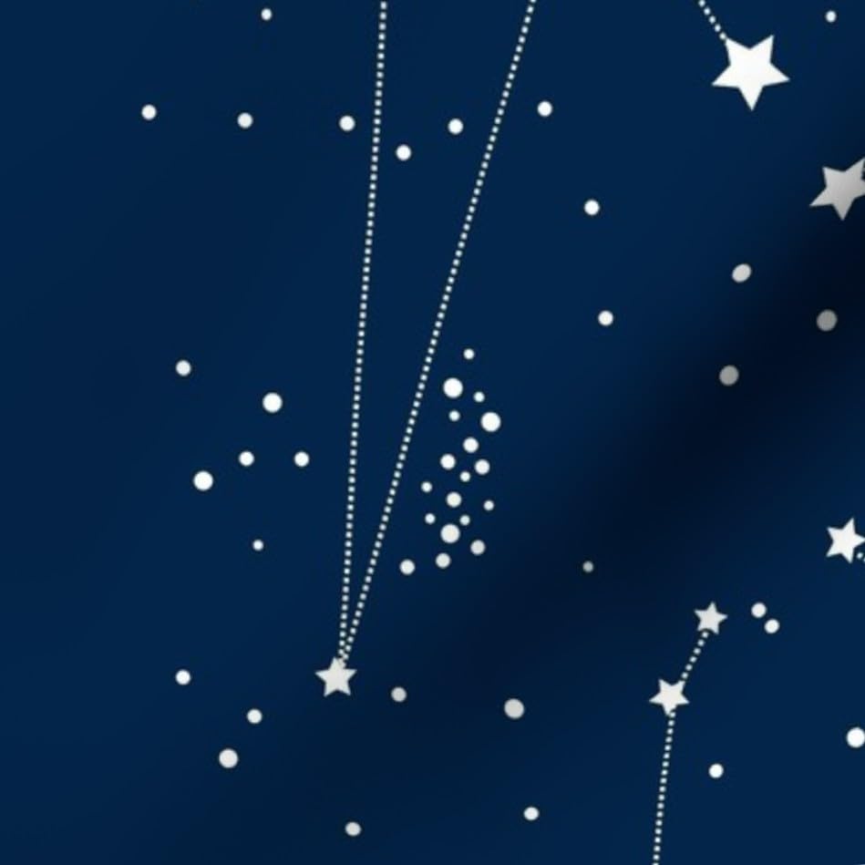 Star Map Dark Constellations Astronomy Printed Minky Fabric - Fat Quarter for Sewing Baby Blankets, Quilt Backing & Plush Projects - Perfect for Nursery Decor, Space-Themed Bedding & DIY Celestial Crafts
