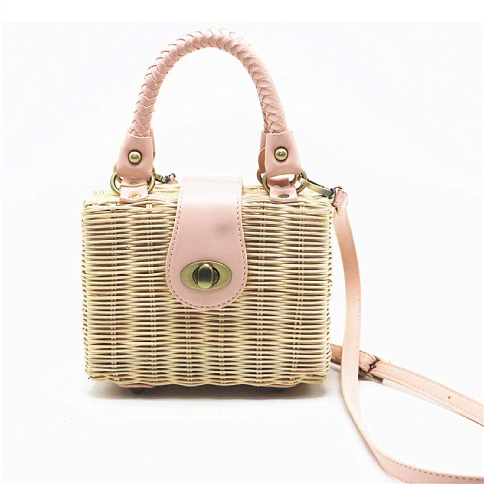 Handmade Straw Shoulder Bag for Women - Crossbody Clutch Purse with Wallet - Boho Beach Bag for Summer, Travel, and Casual Outings
