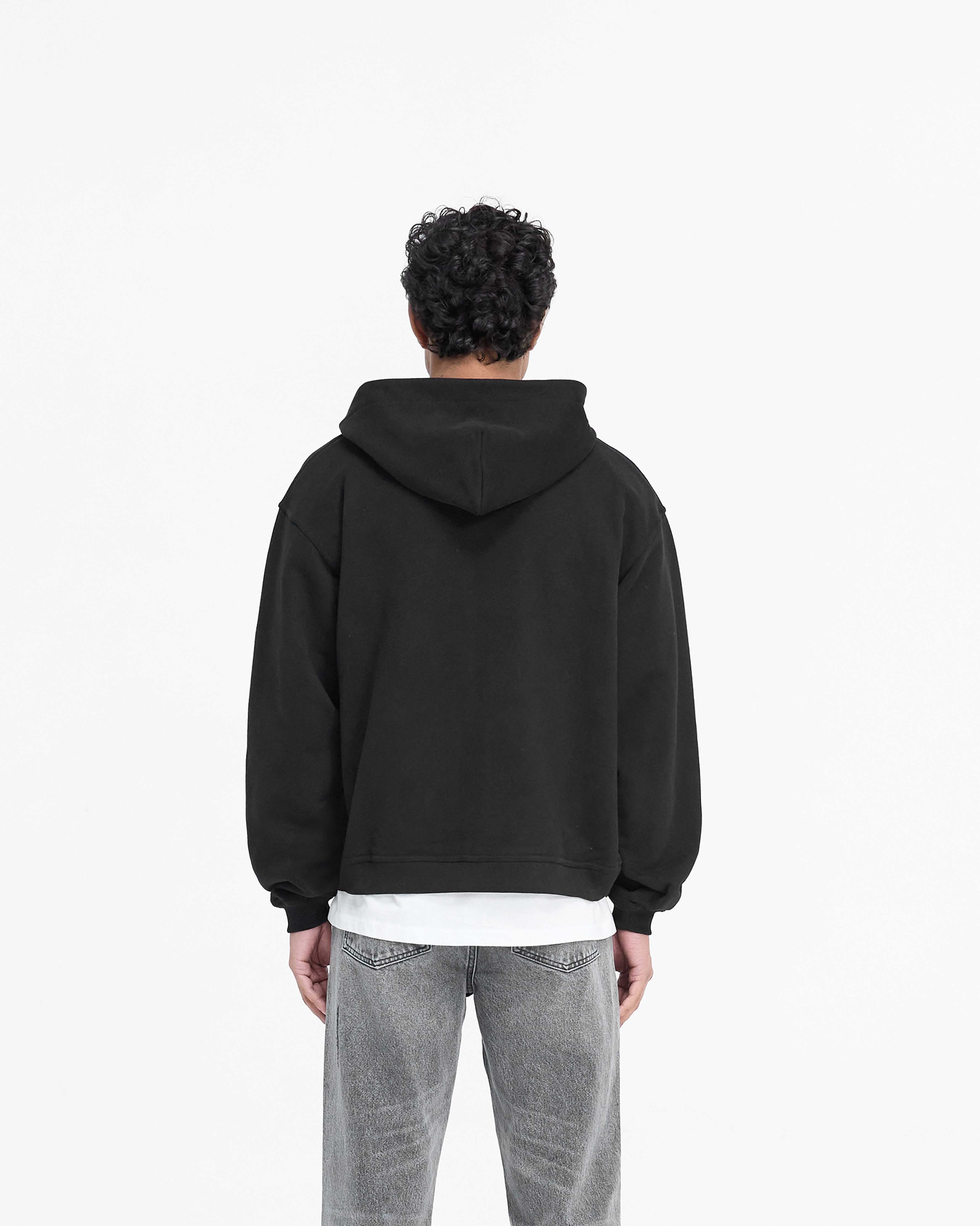 Script Logo Zip Hoodie for Men & Women - Black | Stylish & Comfortable Pullover for Casual Wear, Gym, and Outdoor Activities