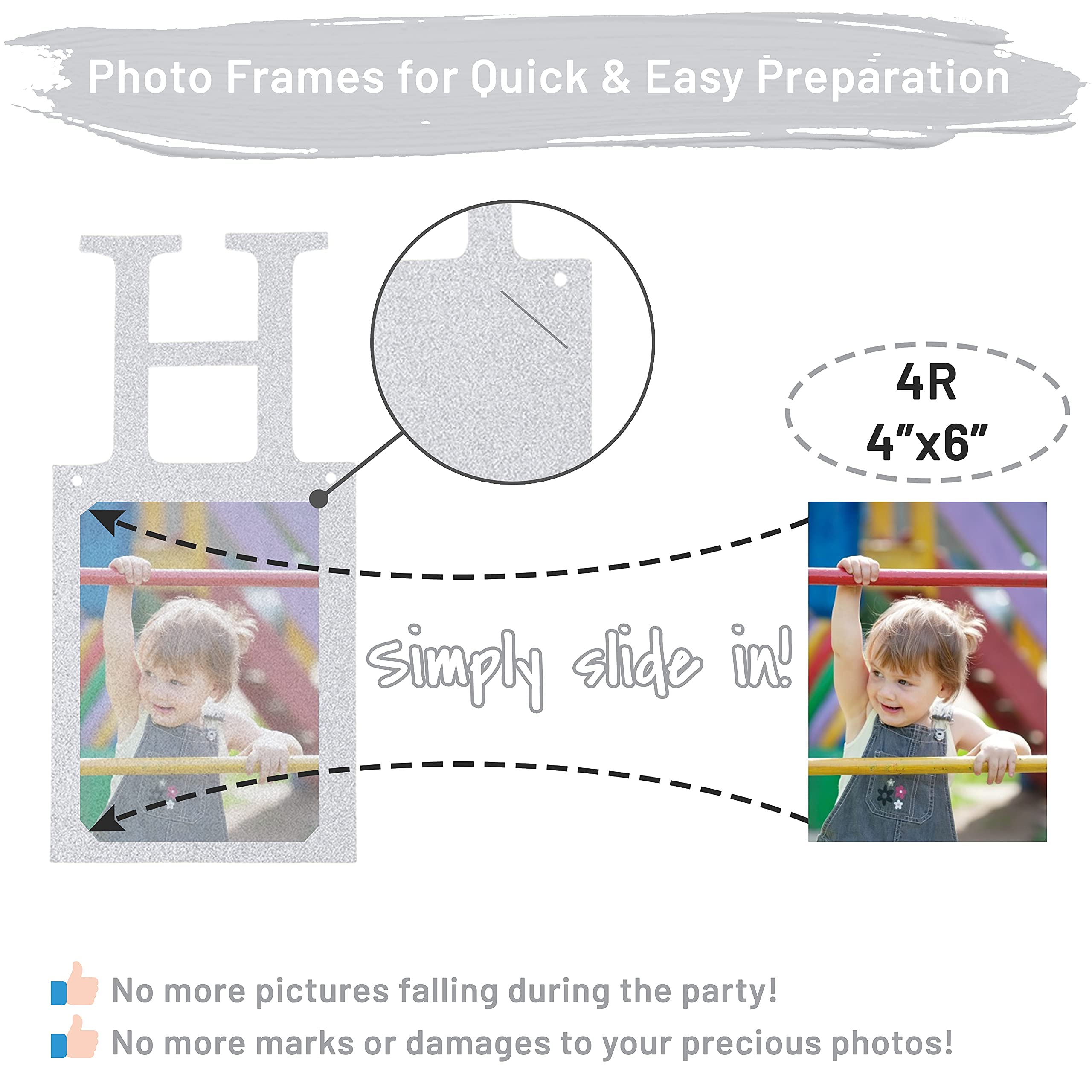 Sweet 16 Birthday Party Decorations - Silver Pre-Assembled Photo Banner with 16 Card Frames | Happy 16th Birthday Decor for Girls | Perfect for Sweet 16 Parties, Milestone Celebrations & Teen Birthday Photo Backdrops